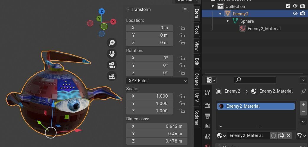 Sci-Fi Robot Enemy 002 Low-poly 3D model_7