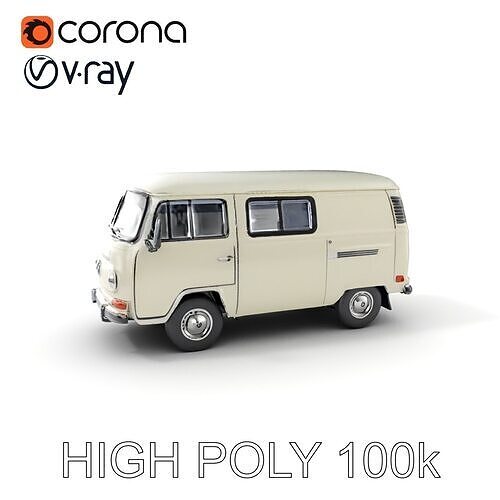 Classic Camper Van D Model Pack Low-poly 3D model
