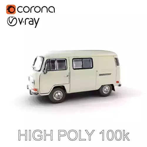 Classic Camper Van D Model Pack Low-poly 3D model
