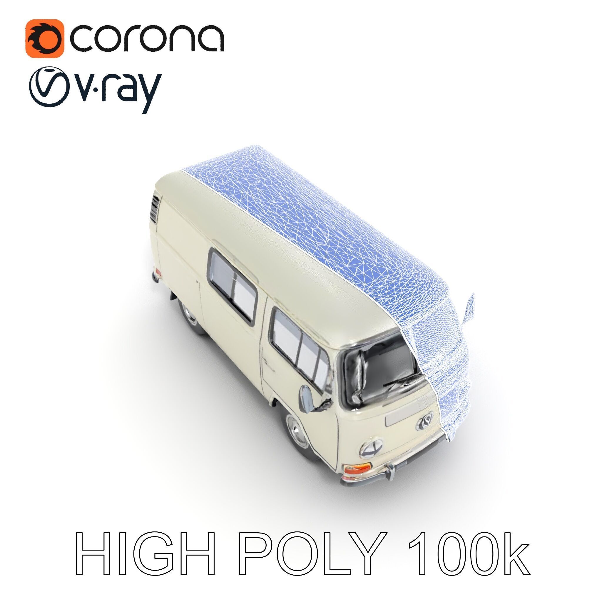 Classic Camper Van D Model Pack Low-poly 3D model_30