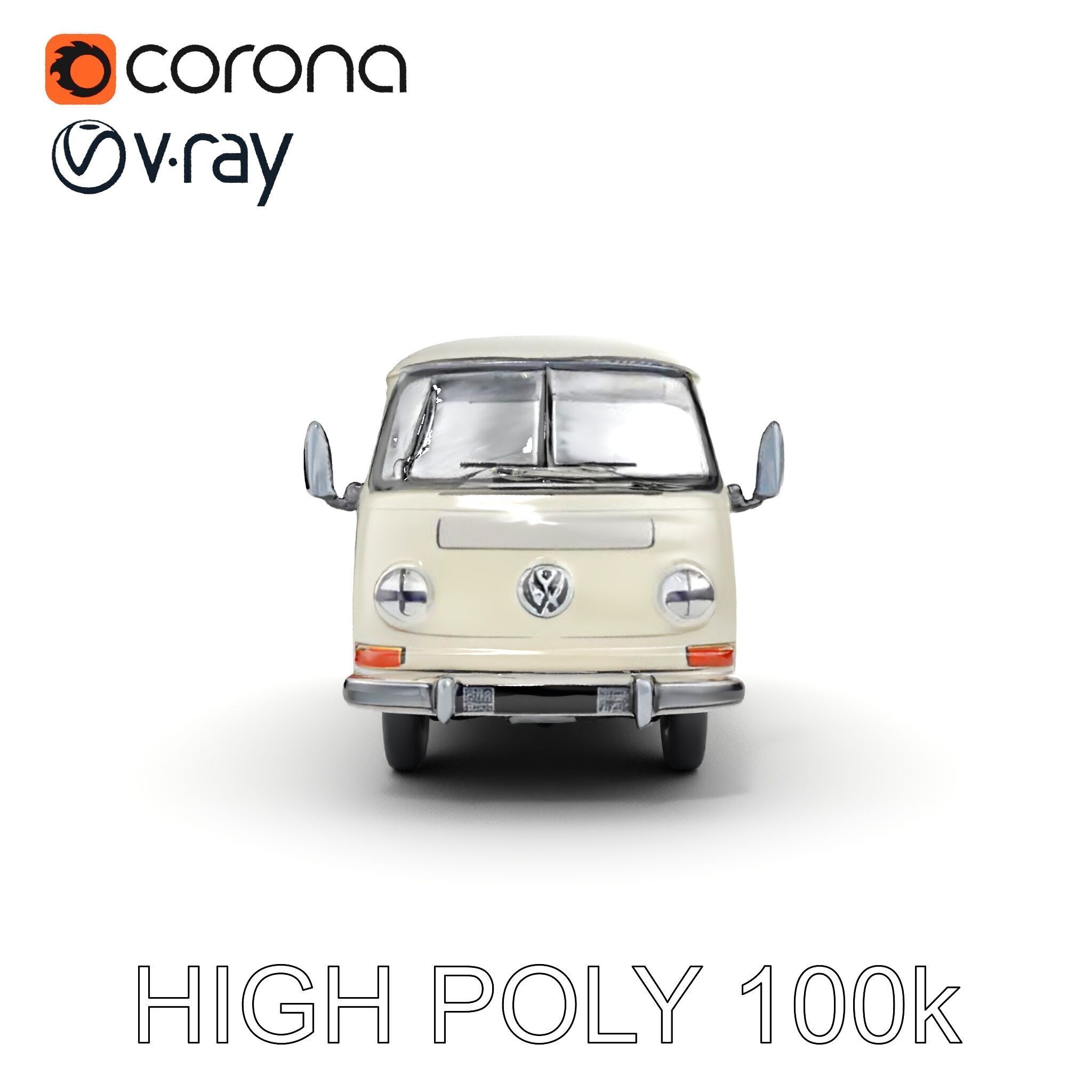 Classic Camper Van D Model Pack Low-poly 3D model_7