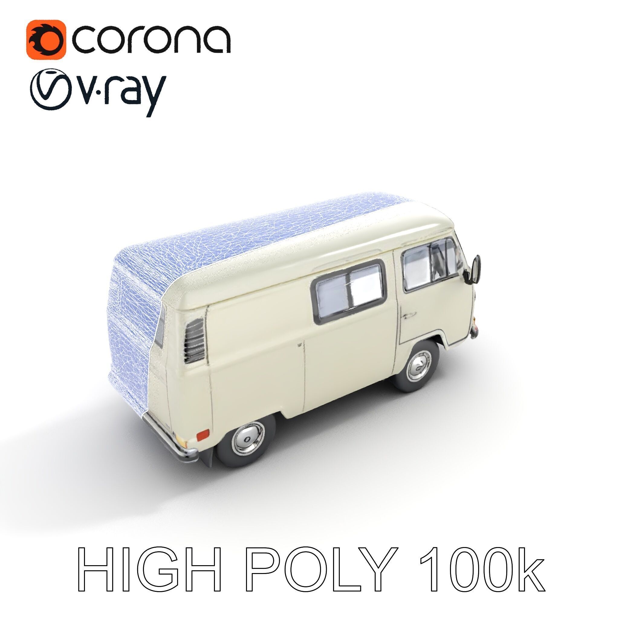 Classic Camper Van D Model Pack Low-poly 3D model_20