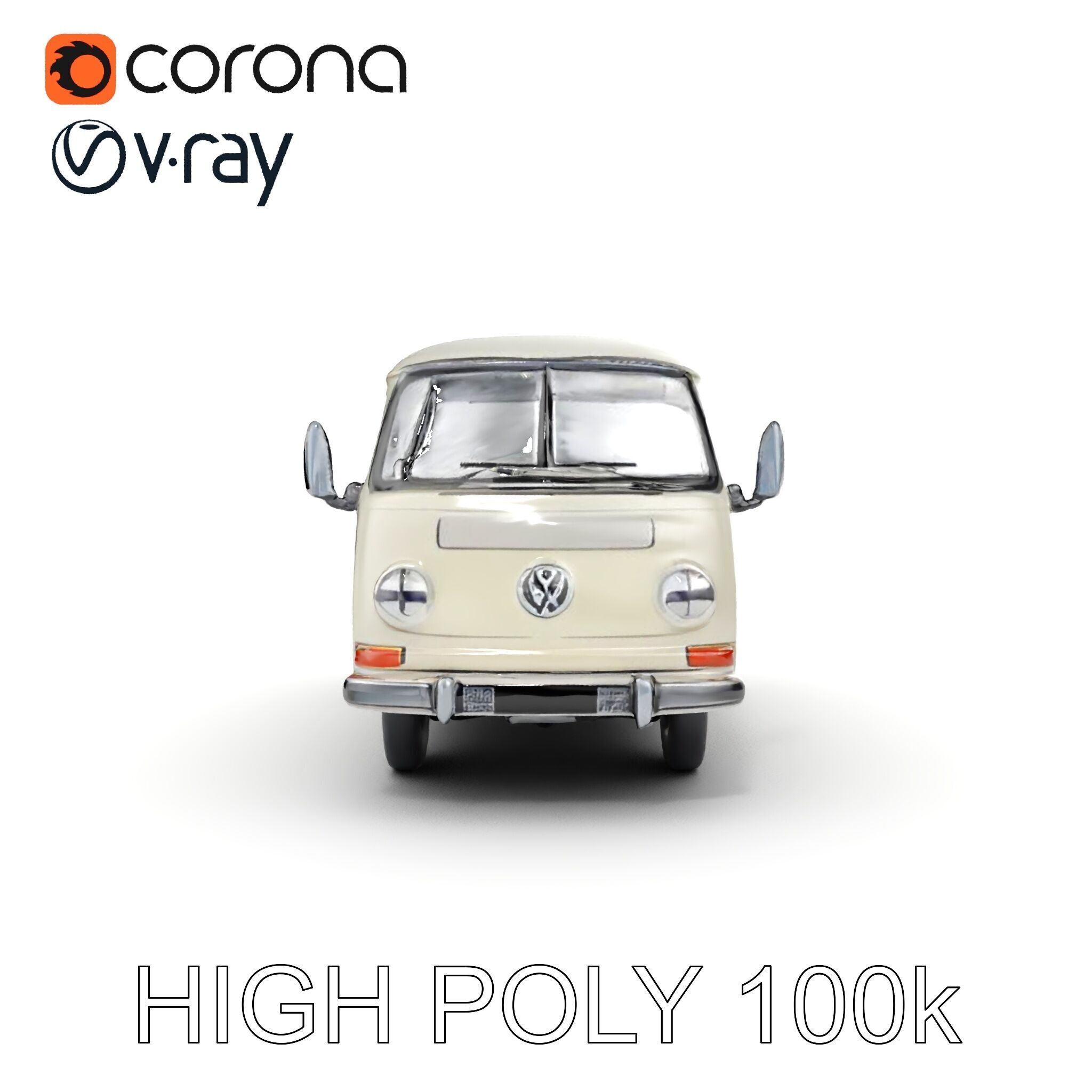 Classic Camper Van D Model Pack Low-poly 3D model_16