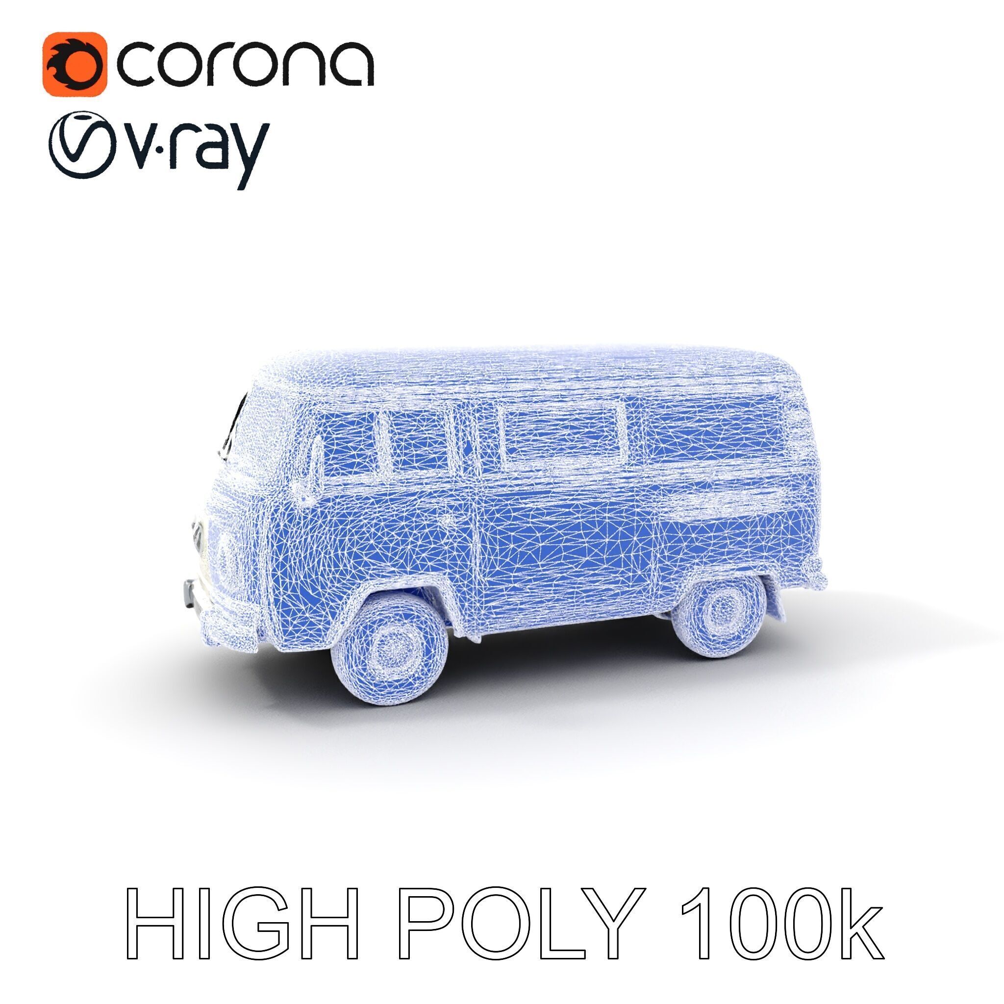Classic Camper Van D Model Pack Low-poly 3D model_10