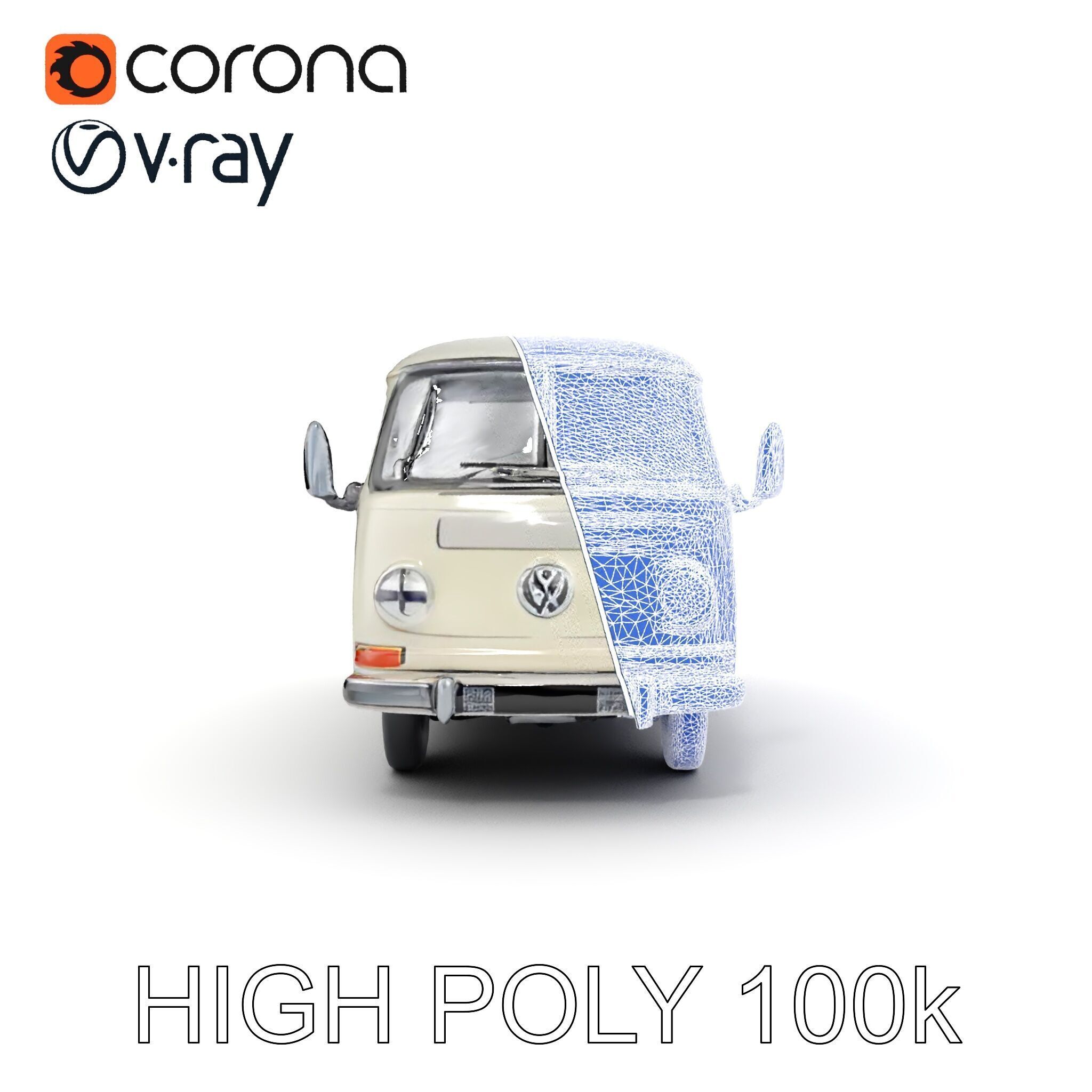 Classic Camper Van D Model Pack Low-poly 3D model_31