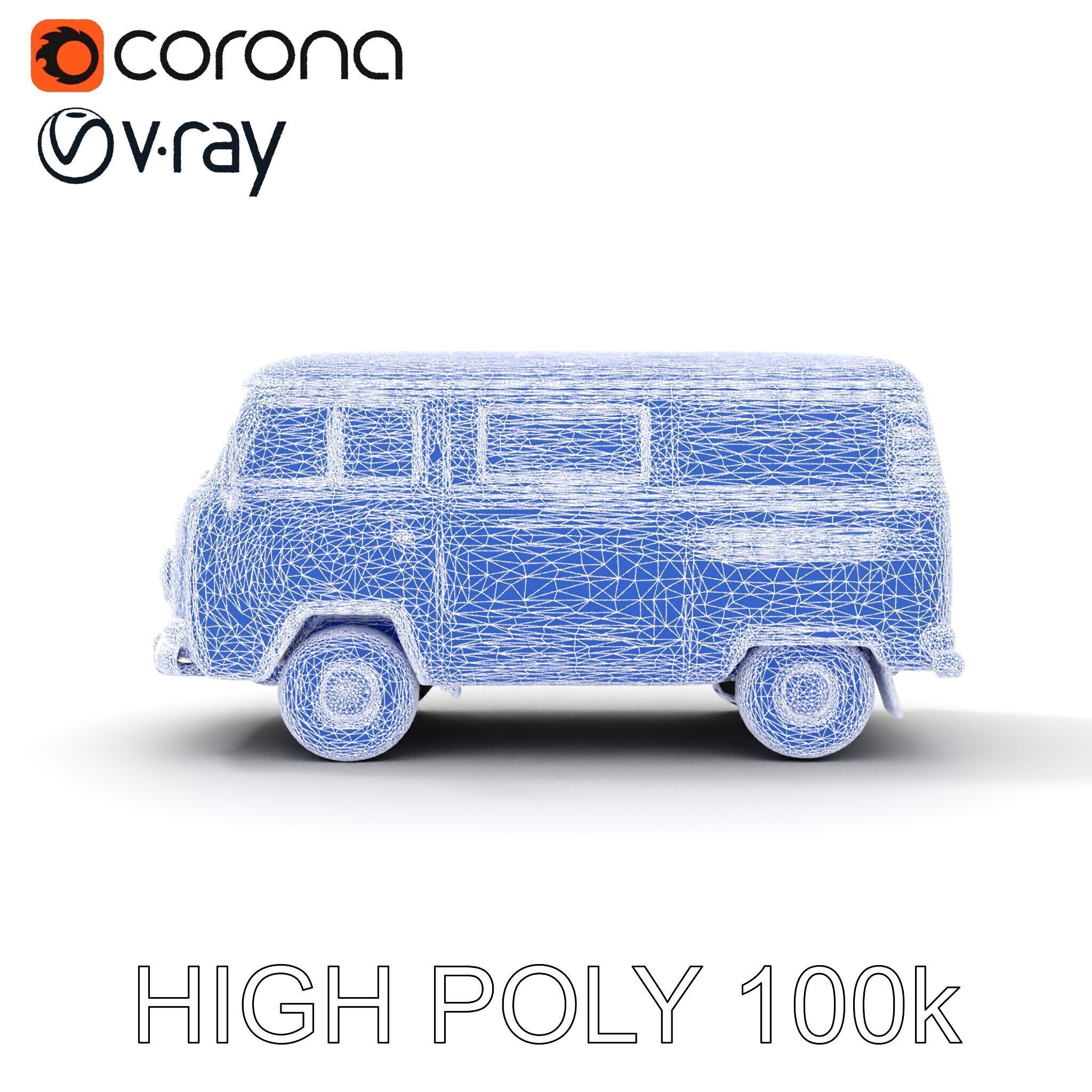 Classic Camper Van D Model Pack Low-poly 3D model_28