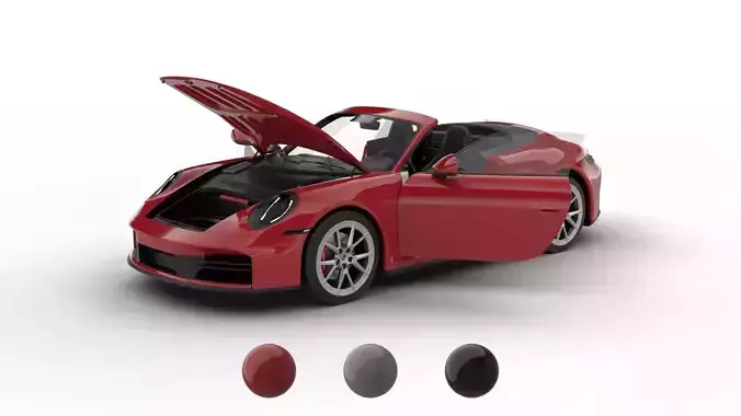 Porsche 911 Carrera S Cabrio 2025 HQ 3d model