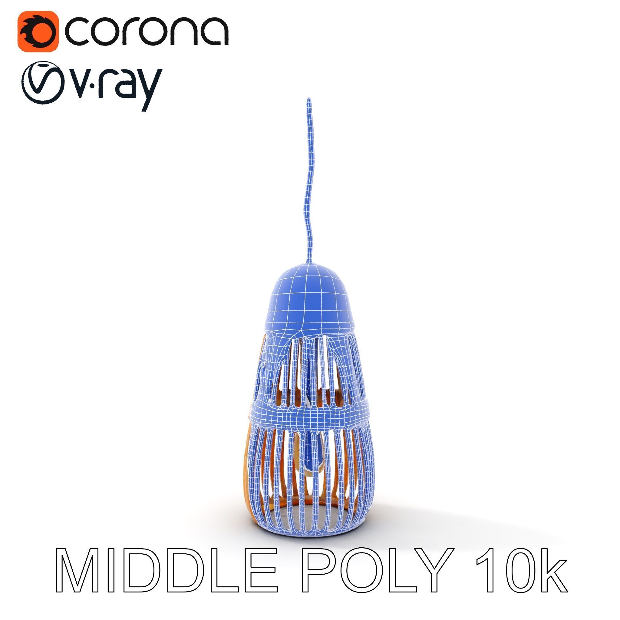 Wicker Pendant Light Model Pack Low-poly 3D model_31