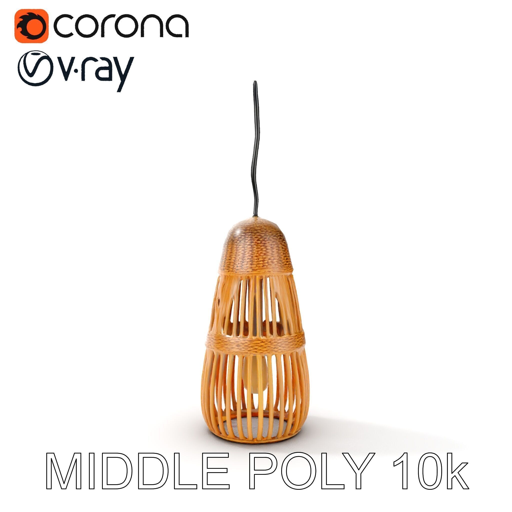 Wicker Pendant Light Model Pack Low-poly 3D model_17