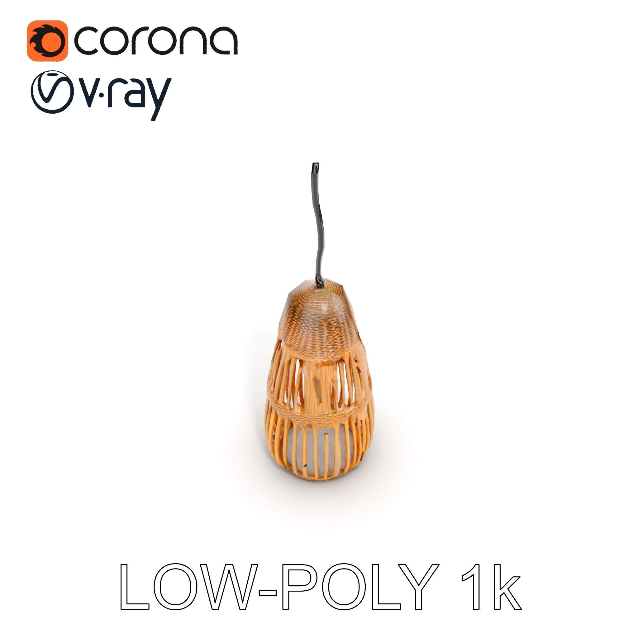Wicker Pendant Light Model Pack Low-poly 3D model_21