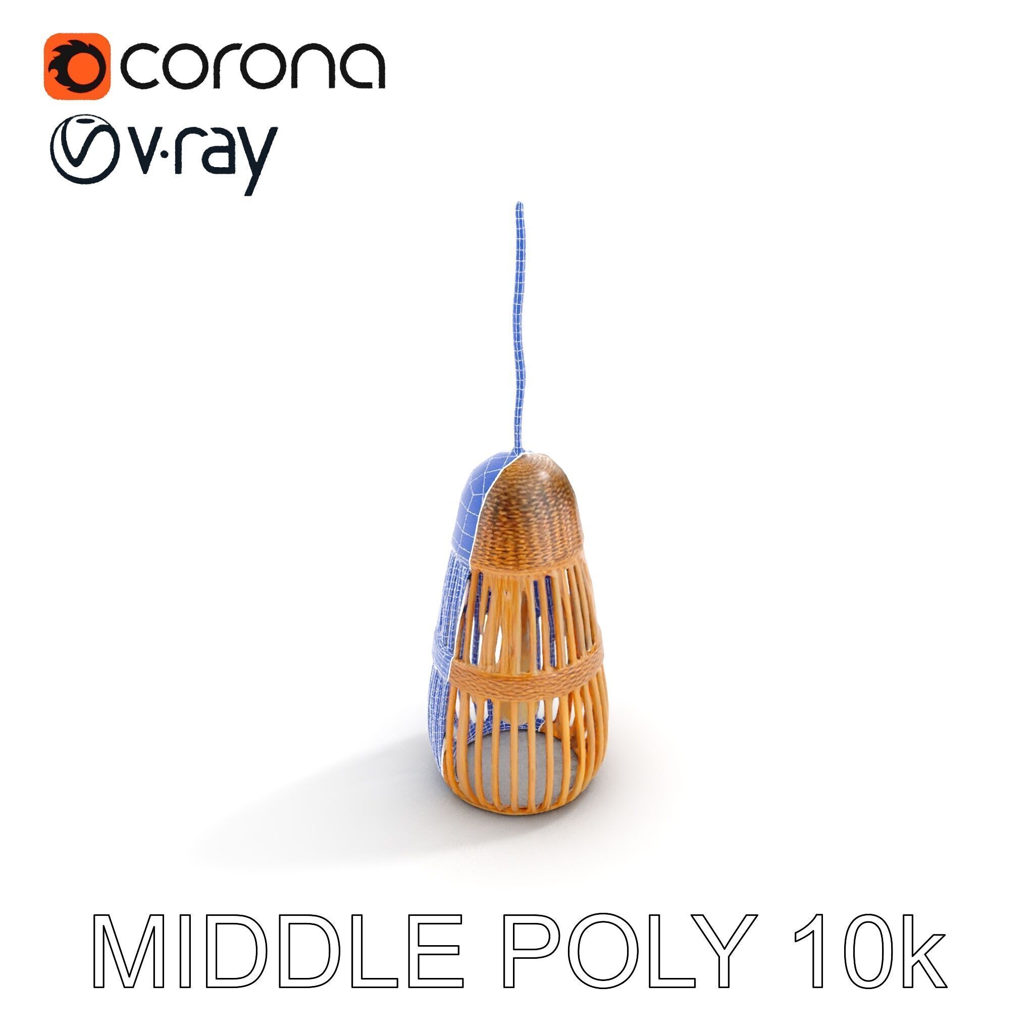Wicker Pendant Light Model Pack Low-poly 3D model_20