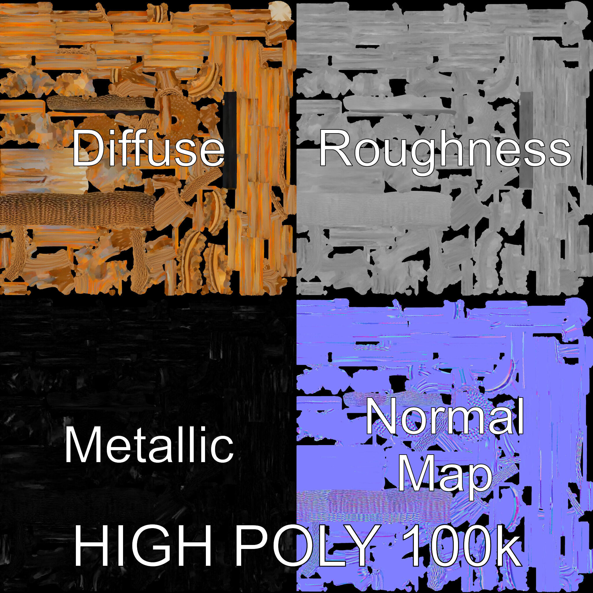 Wicker Pendant Light Model Pack Low-poly 3D model_4