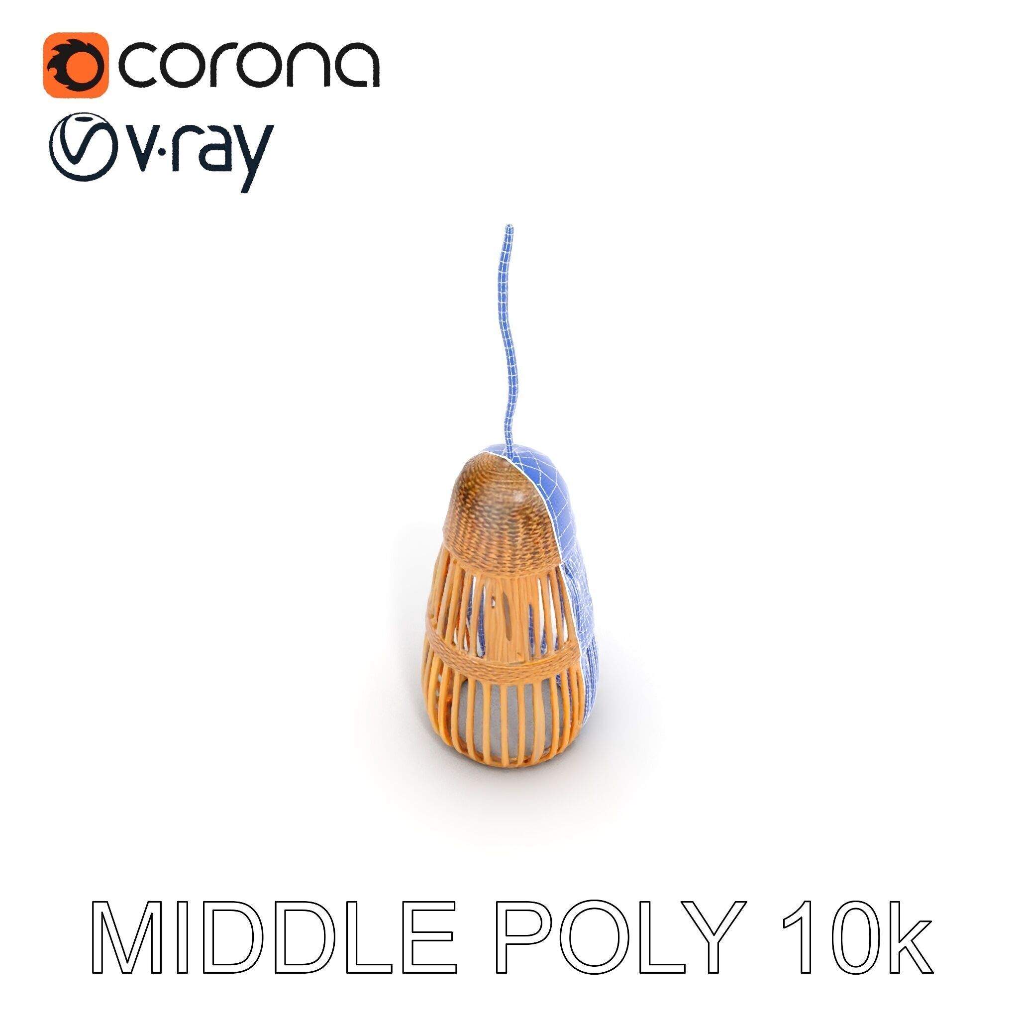 Wicker Pendant Light Model Pack Low-poly 3D model_28