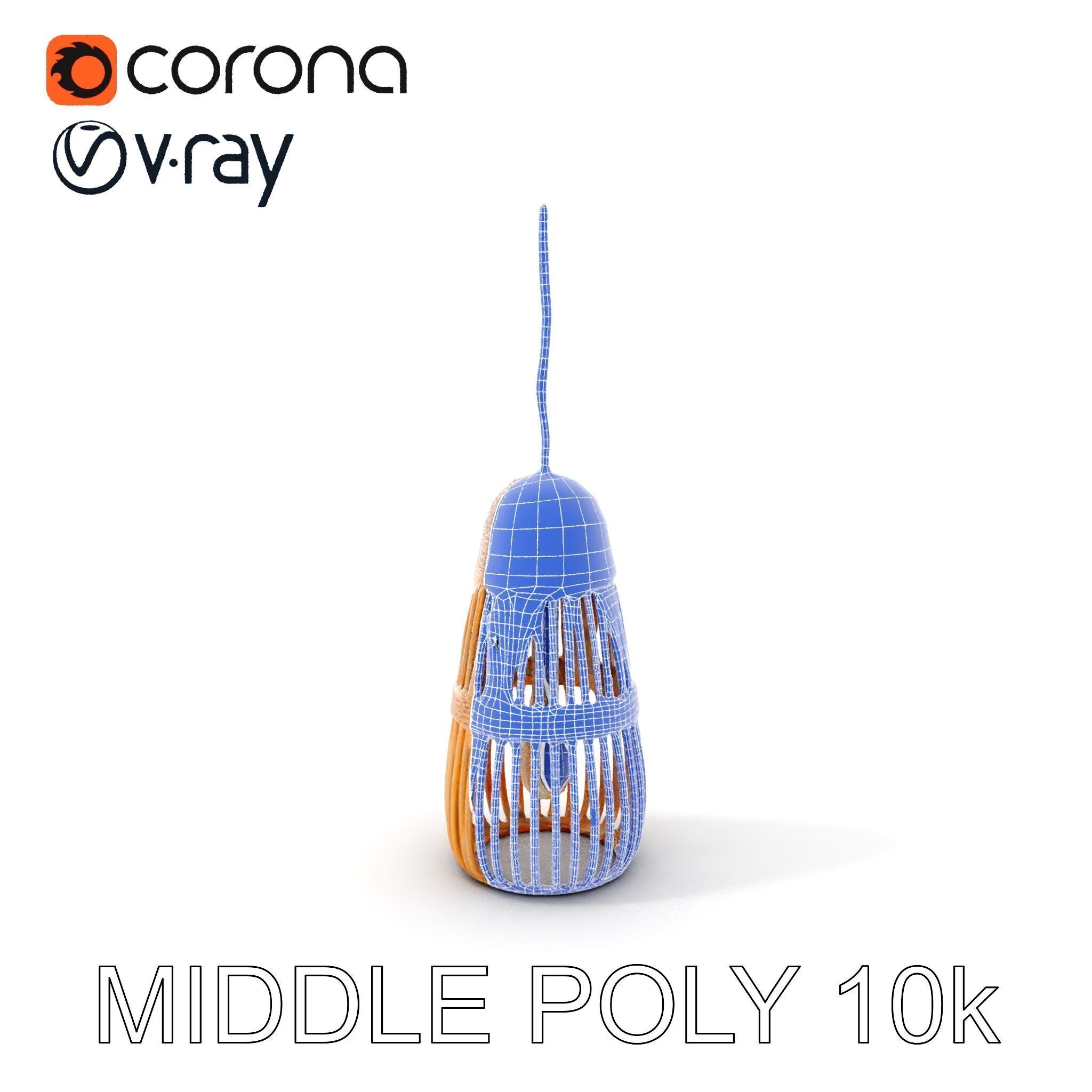 Wicker Pendant Light Model Pack Low-poly 3D model_25