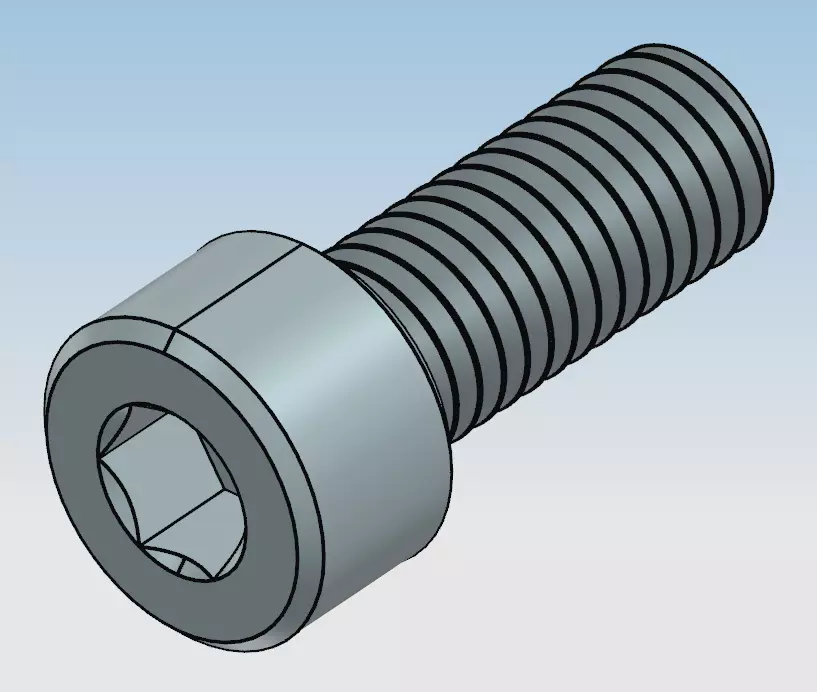 Socket head screw M8 3D print model_0
