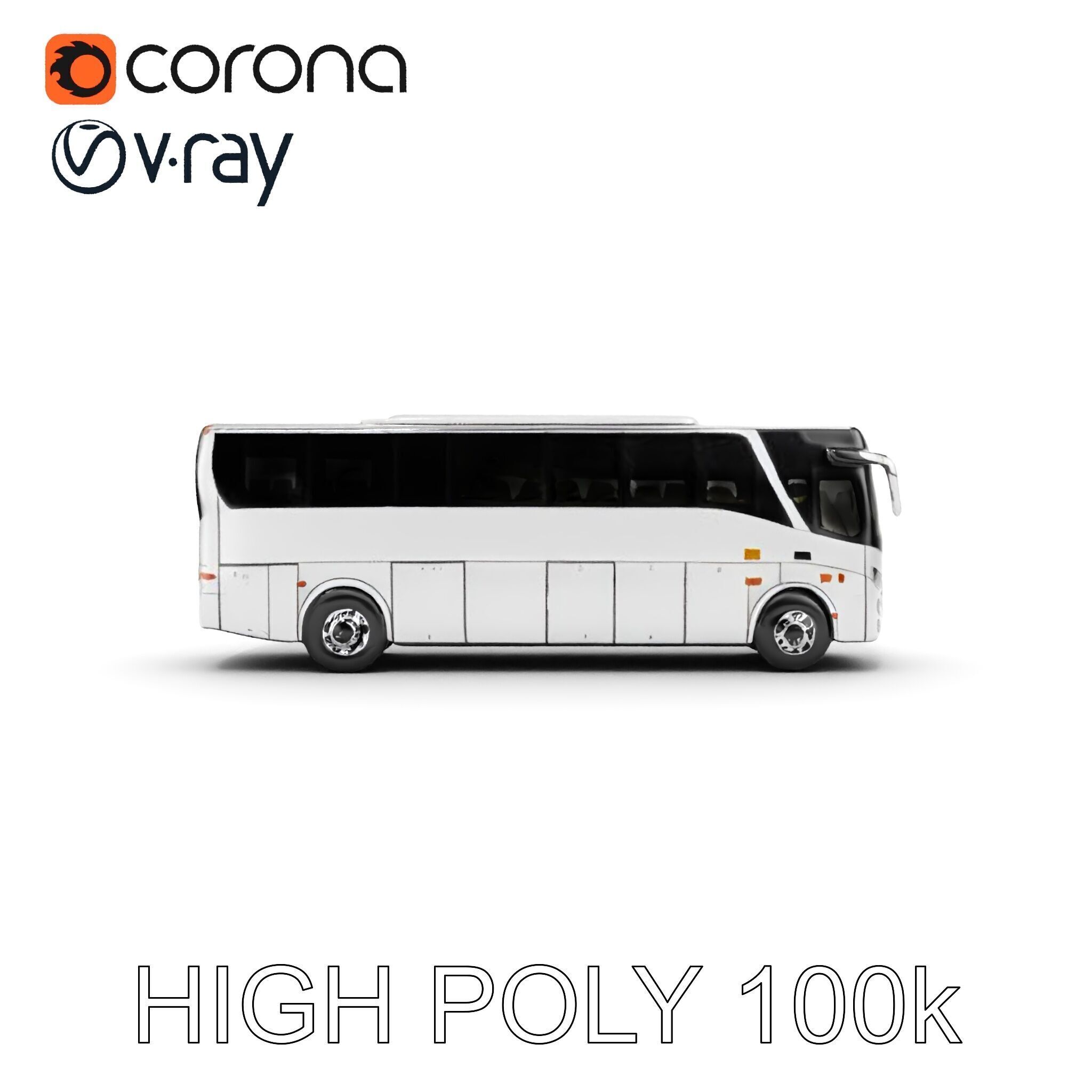 Modern Tourist Bus D Model Pack Low-poly 3D model_16