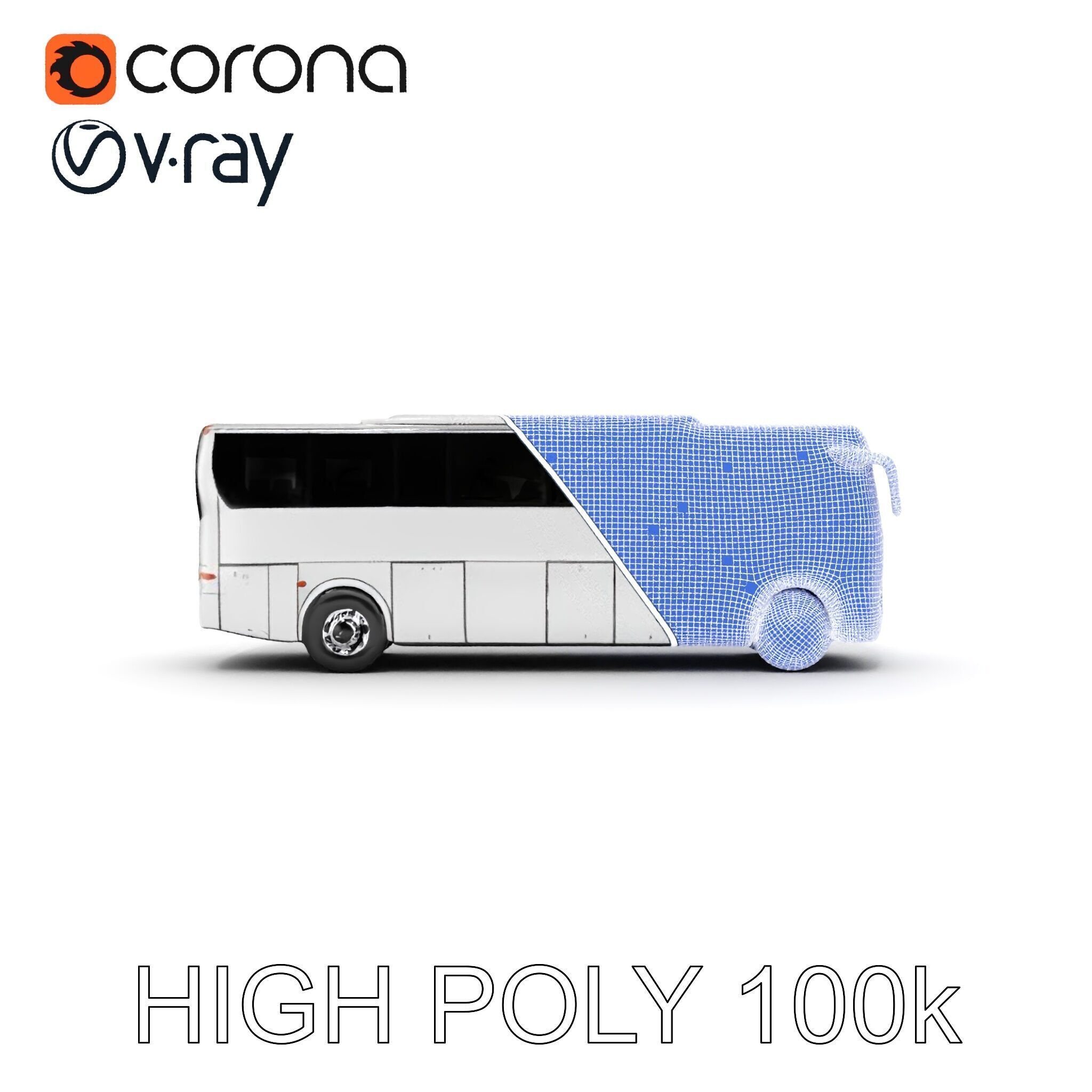 Modern Tourist Bus D Model Pack Low-poly 3D model_35