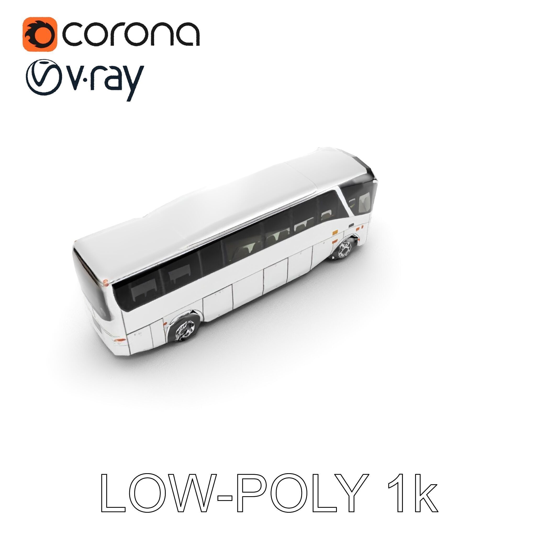 Modern Tourist Bus D Model Pack Low-poly 3D model_23