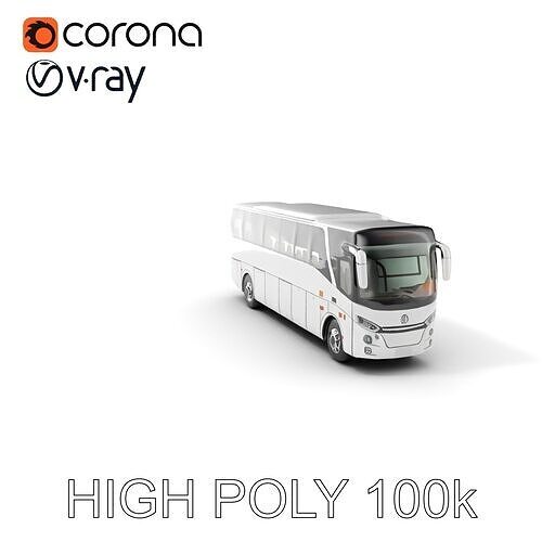 Modern Tourist Bus D Model Pack Low-poly 3D model