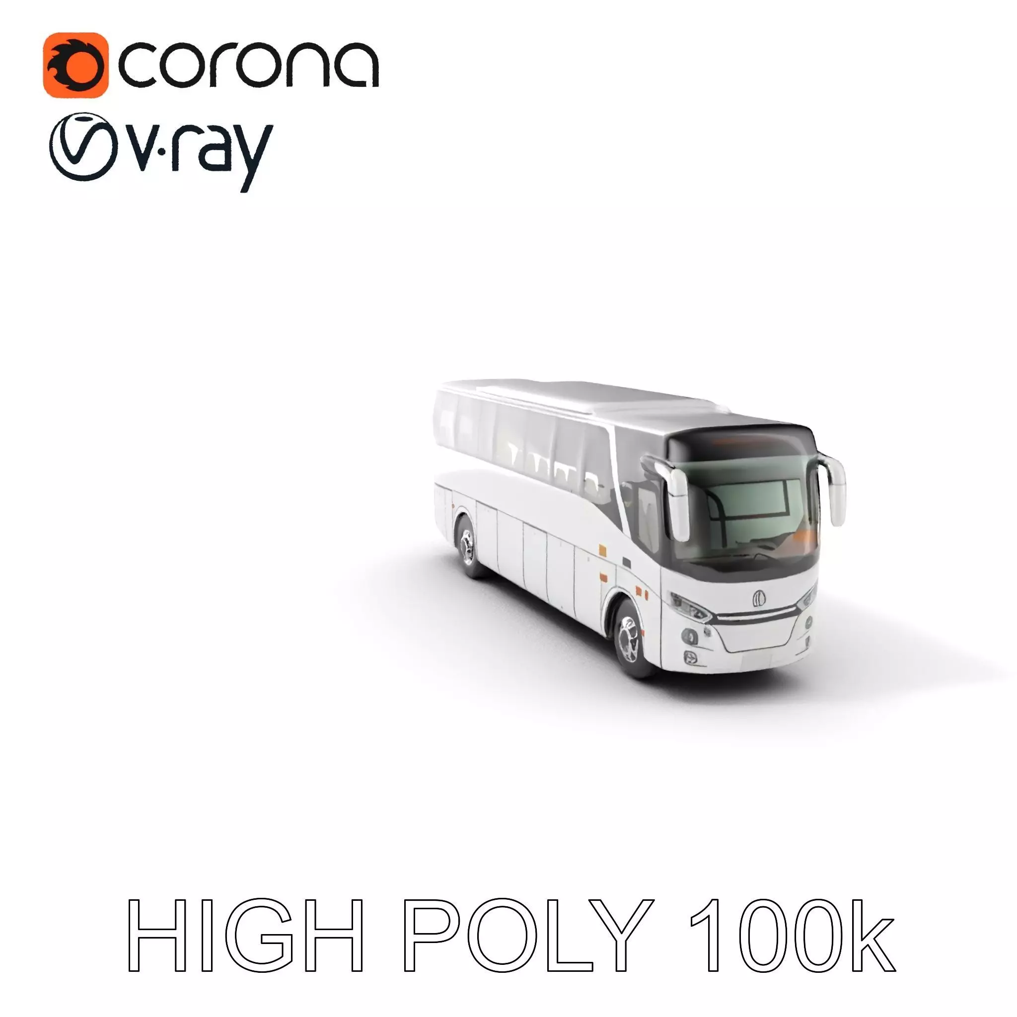 Modern Tourist Bus D Model Pack Low-poly 3D model_0