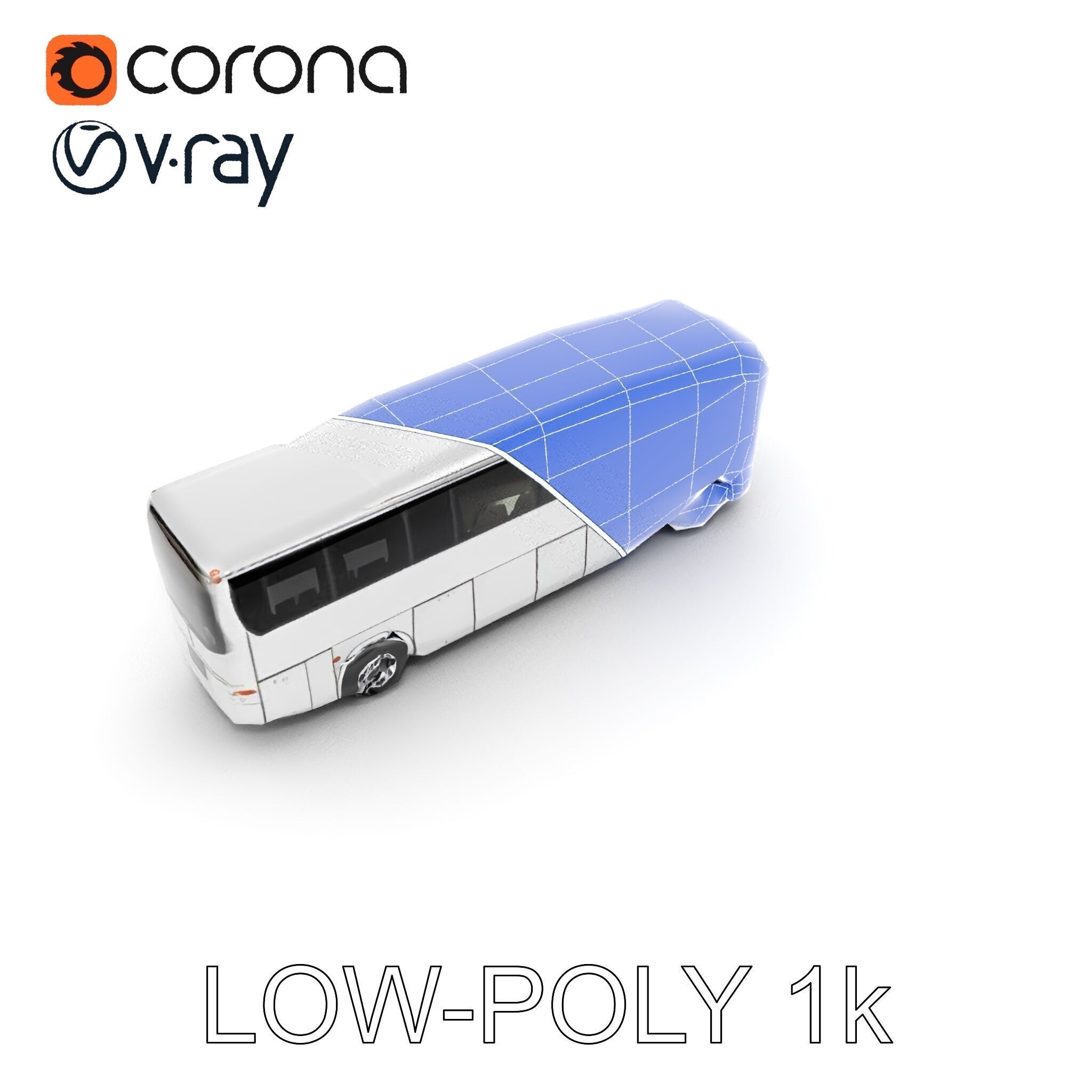 Modern Tourist Bus D Model Pack Low-poly 3D model_15
