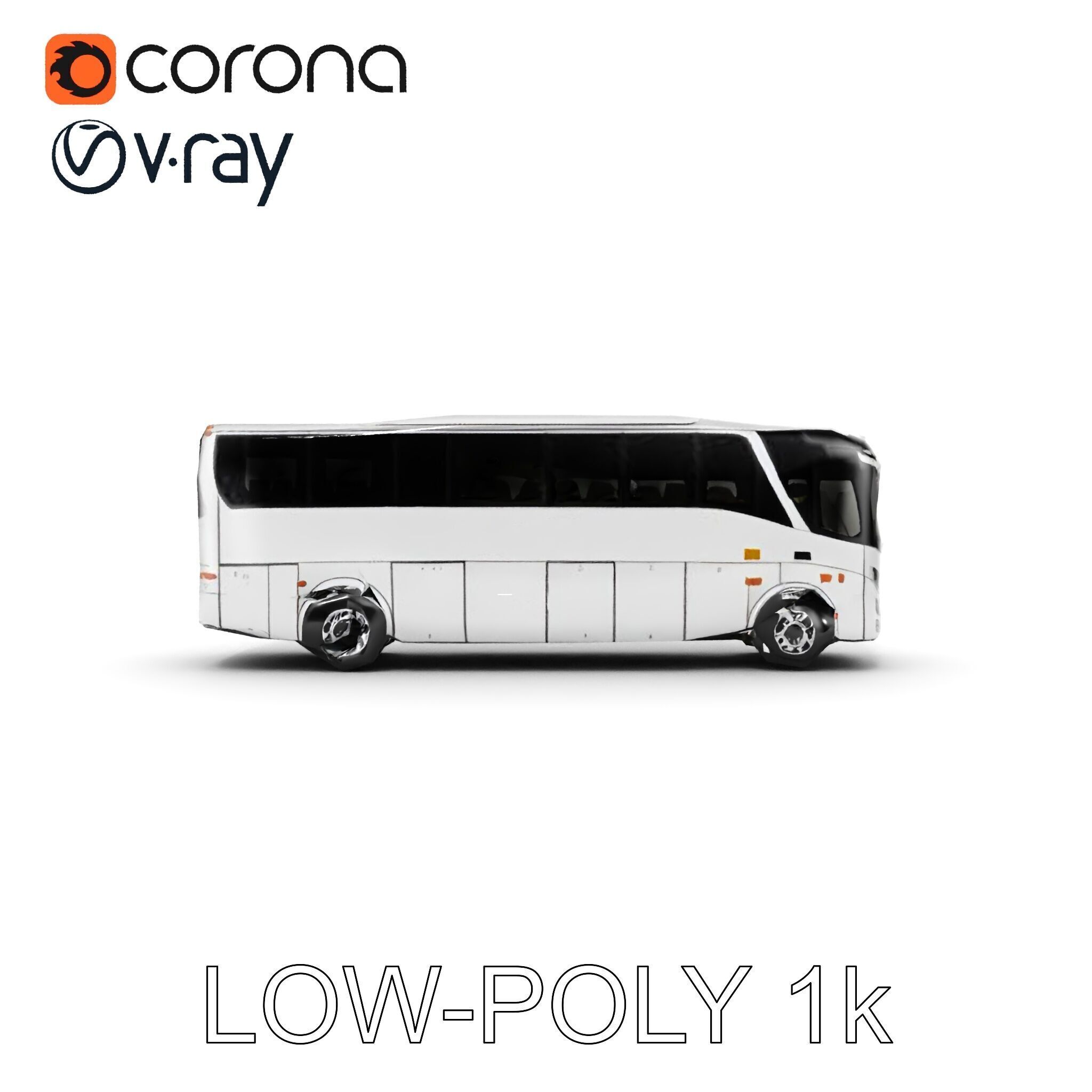 Modern Tourist Bus D Model Pack Low-poly 3D model_7