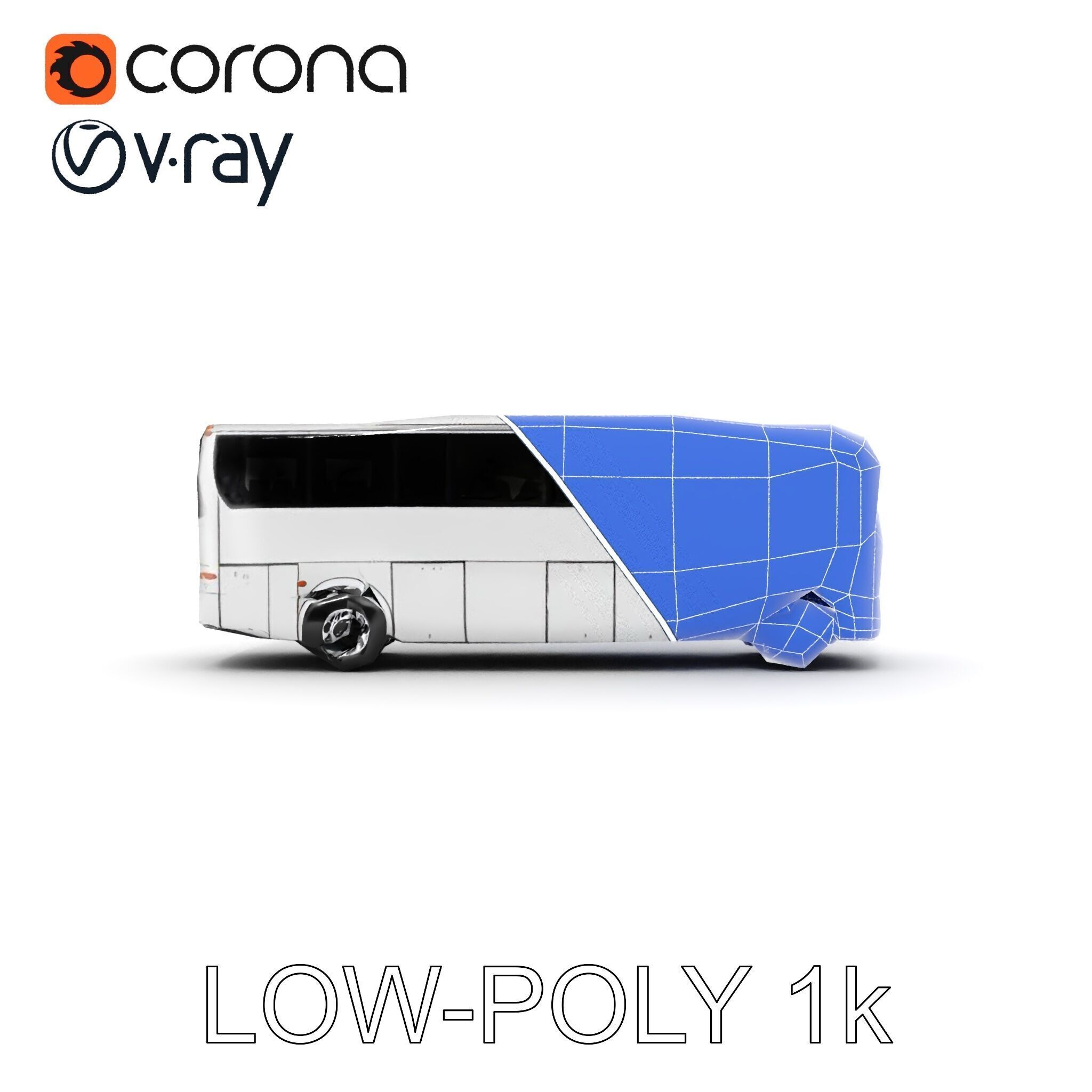 Modern Tourist Bus D Model Pack Low-poly 3D model_29