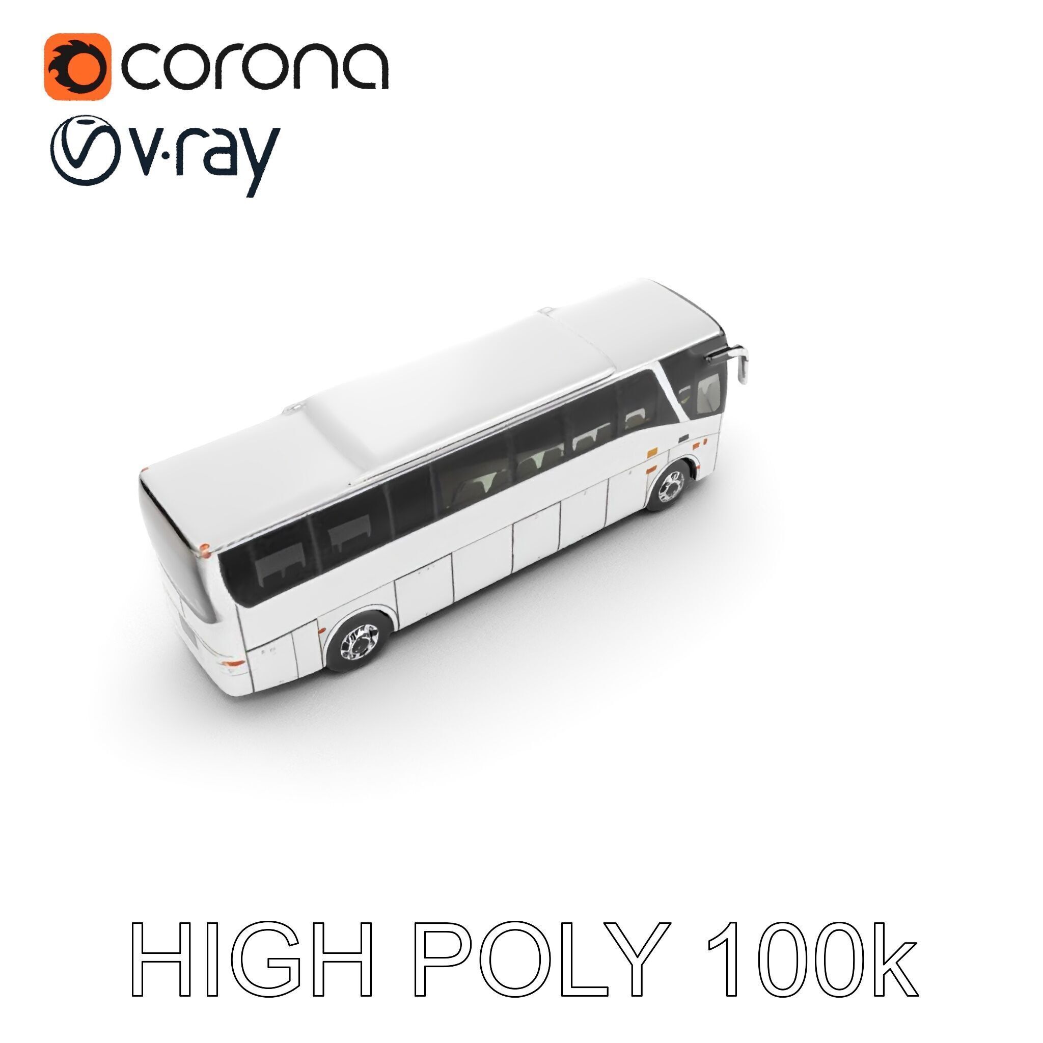 Modern Tourist Bus D Model Pack Low-poly 3D model_19