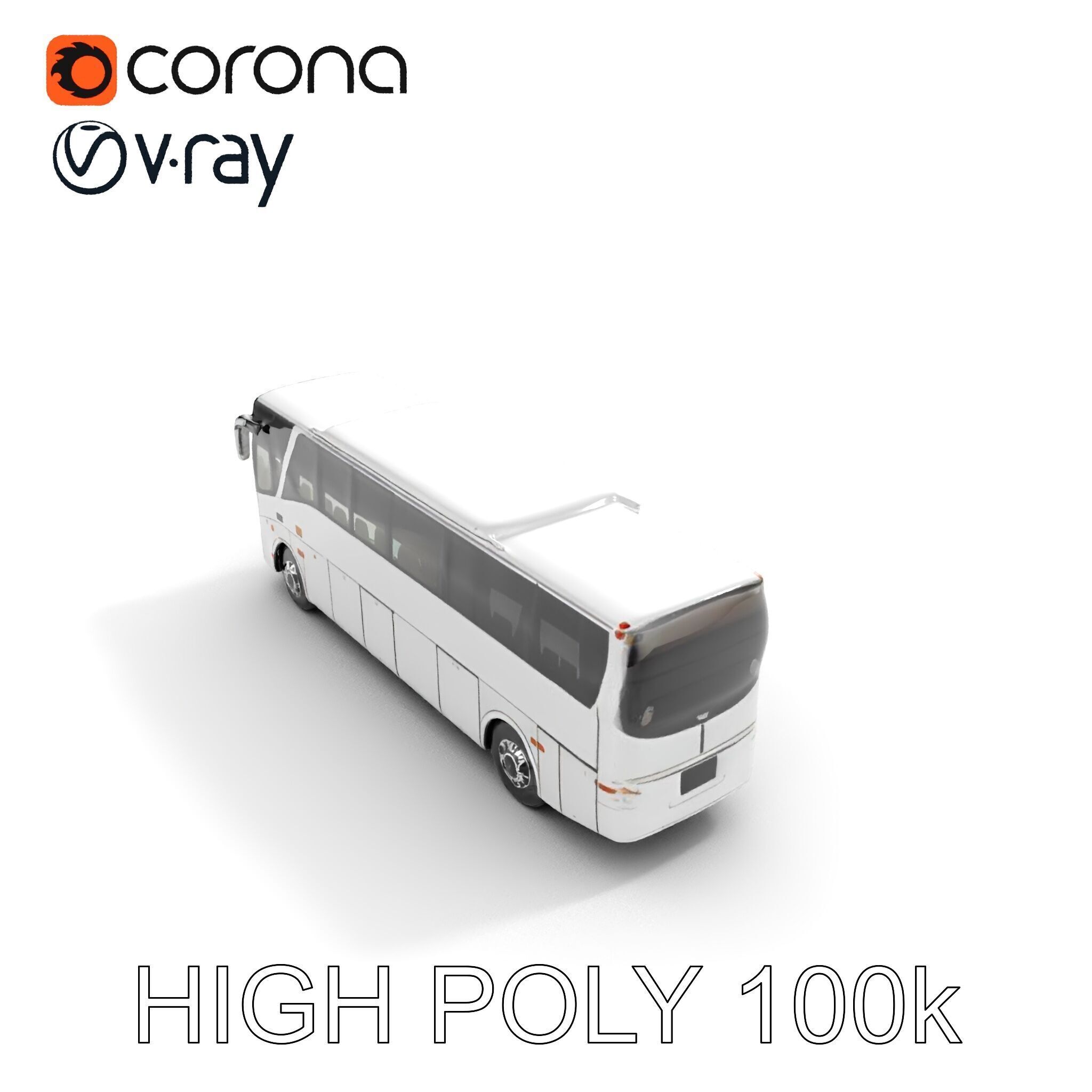 Modern Tourist Bus D Model Pack Low-poly 3D model_10