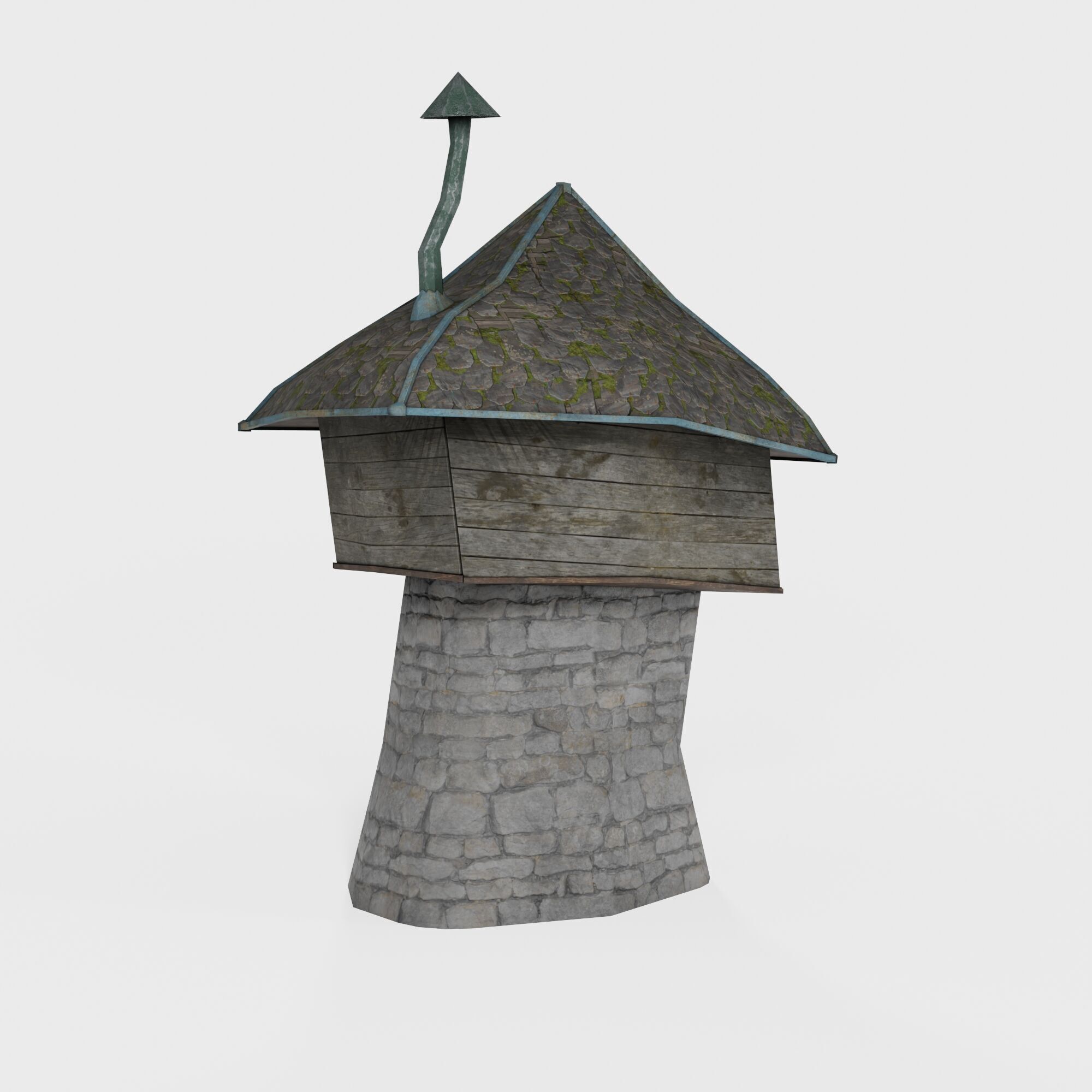 Medieval Fantasy Tower House Low-poly 3D model_3