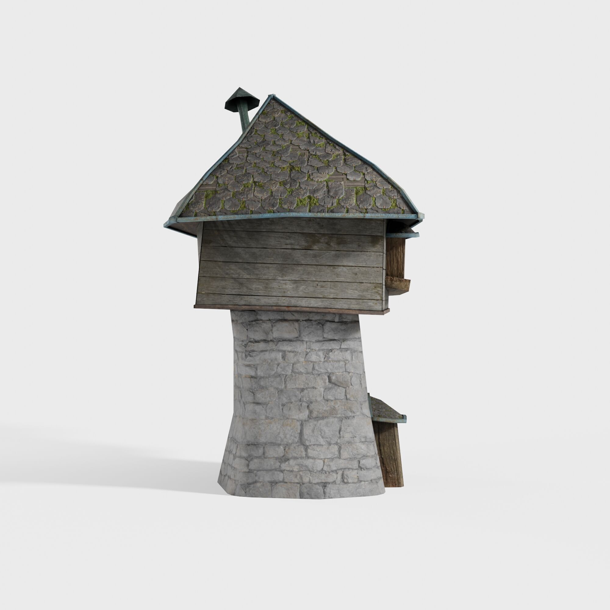 Medieval Fantasy Tower House Low-poly 3D model_5