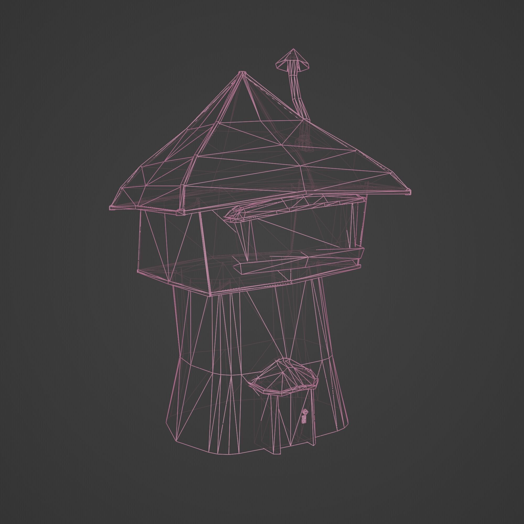 Medieval Fantasy Tower House Low-poly 3D model_10