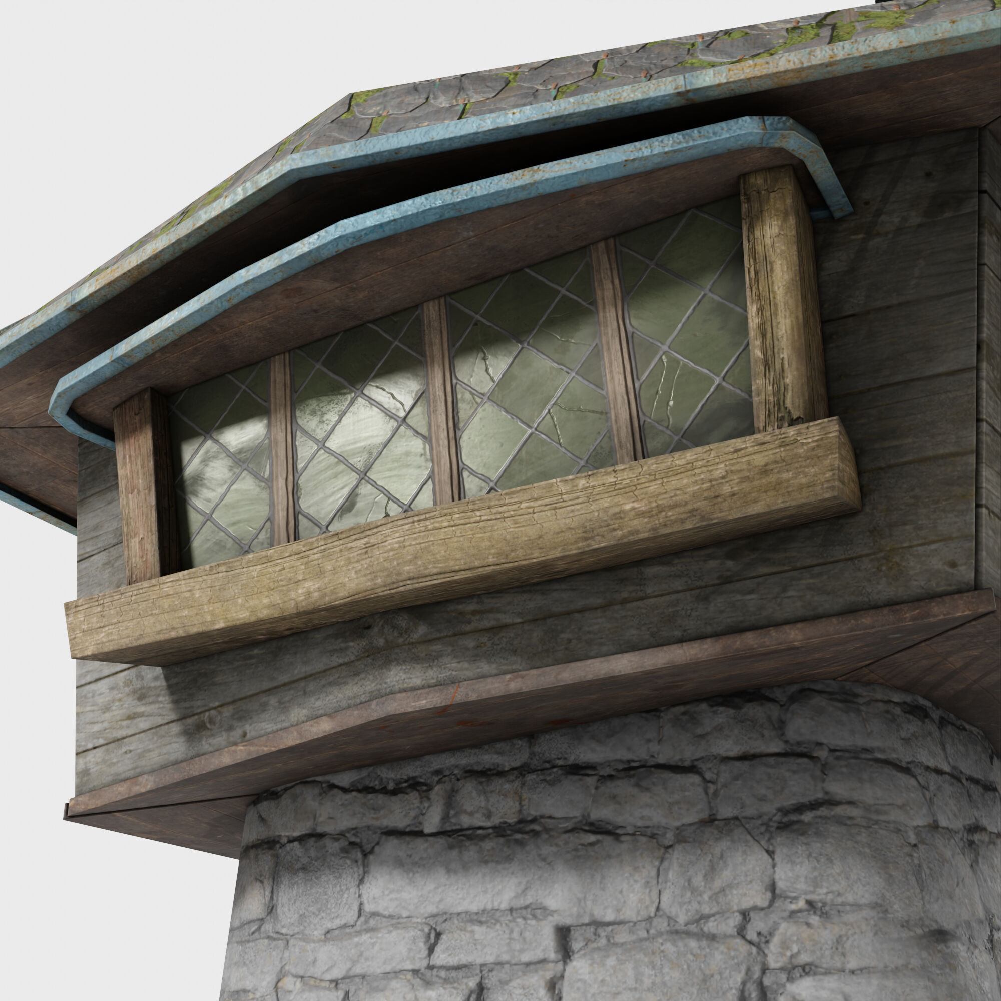 Medieval Fantasy Tower House Low-poly 3D model_8