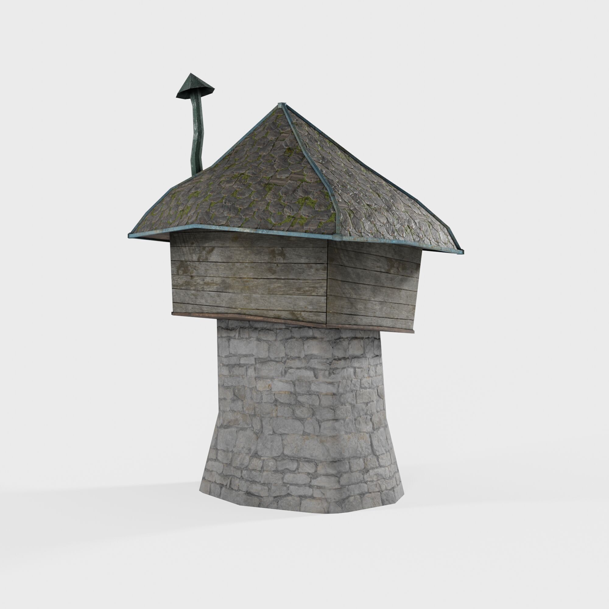Medieval Fantasy Tower House Low-poly 3D model_4