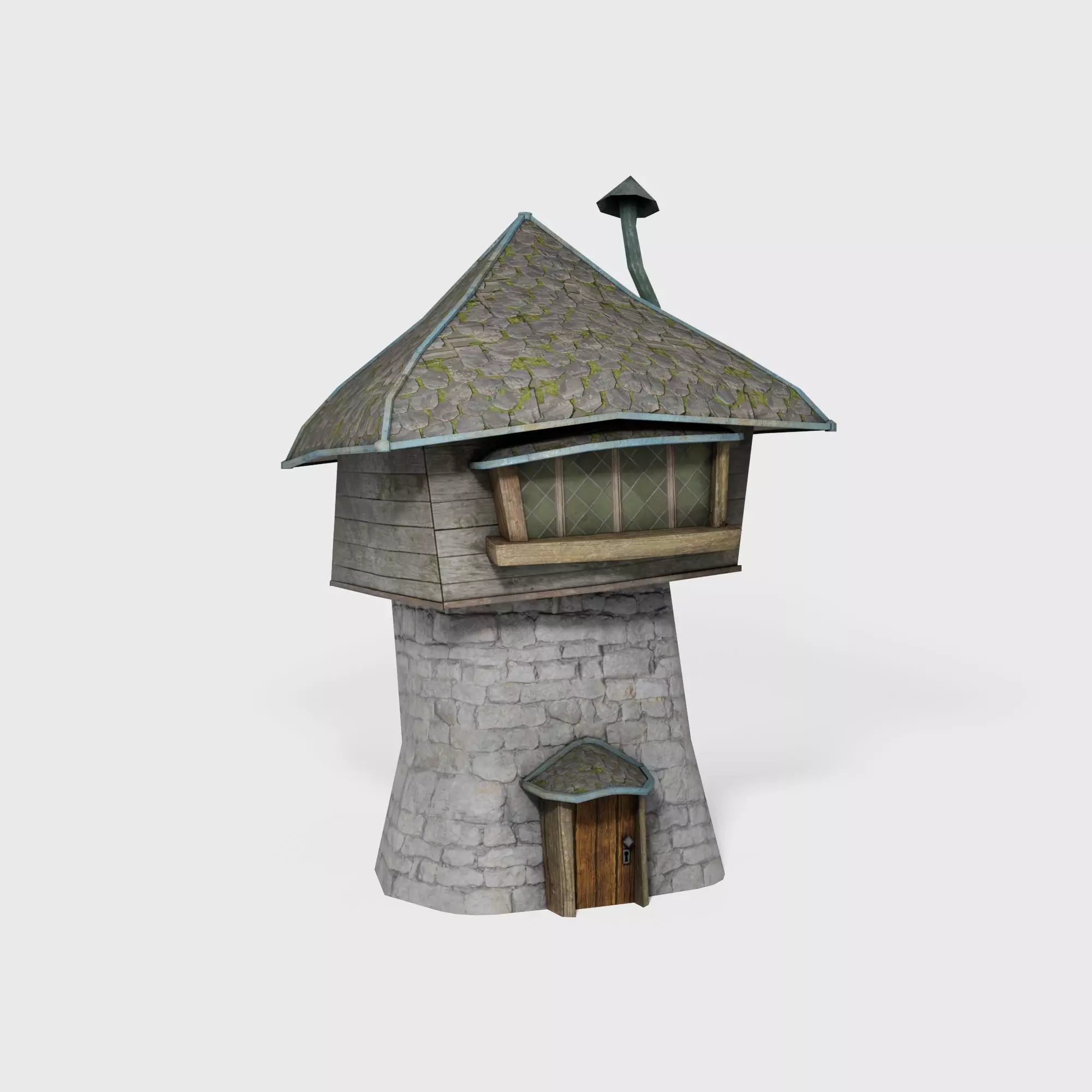 Medieval Fantasy Tower House Low-poly 3D model_0