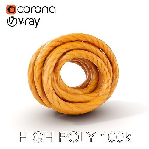 Coiled Rope Model Pack with Detailed Textures Low-poly 3D model