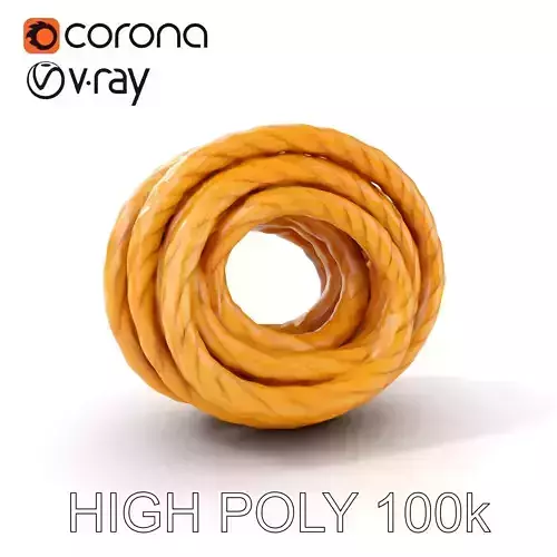 Coiled Rope Model Pack with Detailed Textures Low-poly 3D model