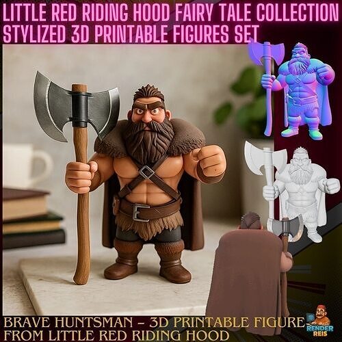 Brave Huntsman  Figure from Little Red Riding Hood 3D print model