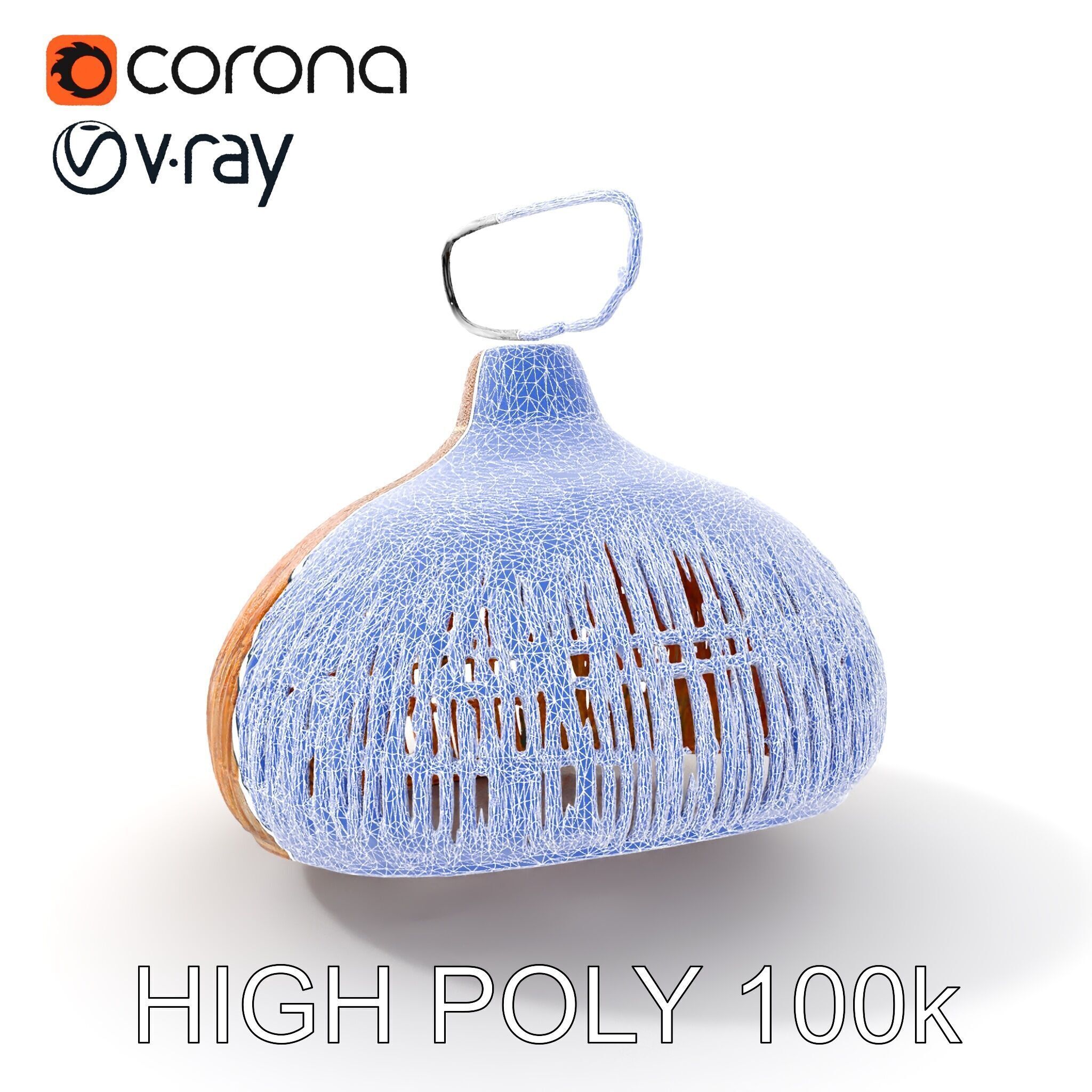 Wicker Pendant Lamp Model Pack with Detailed Textures Low-poly 3D model_8