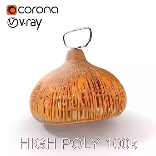 Wicker Pendant Lamp Model Pack with Detailed Textures Low-poly 3D model