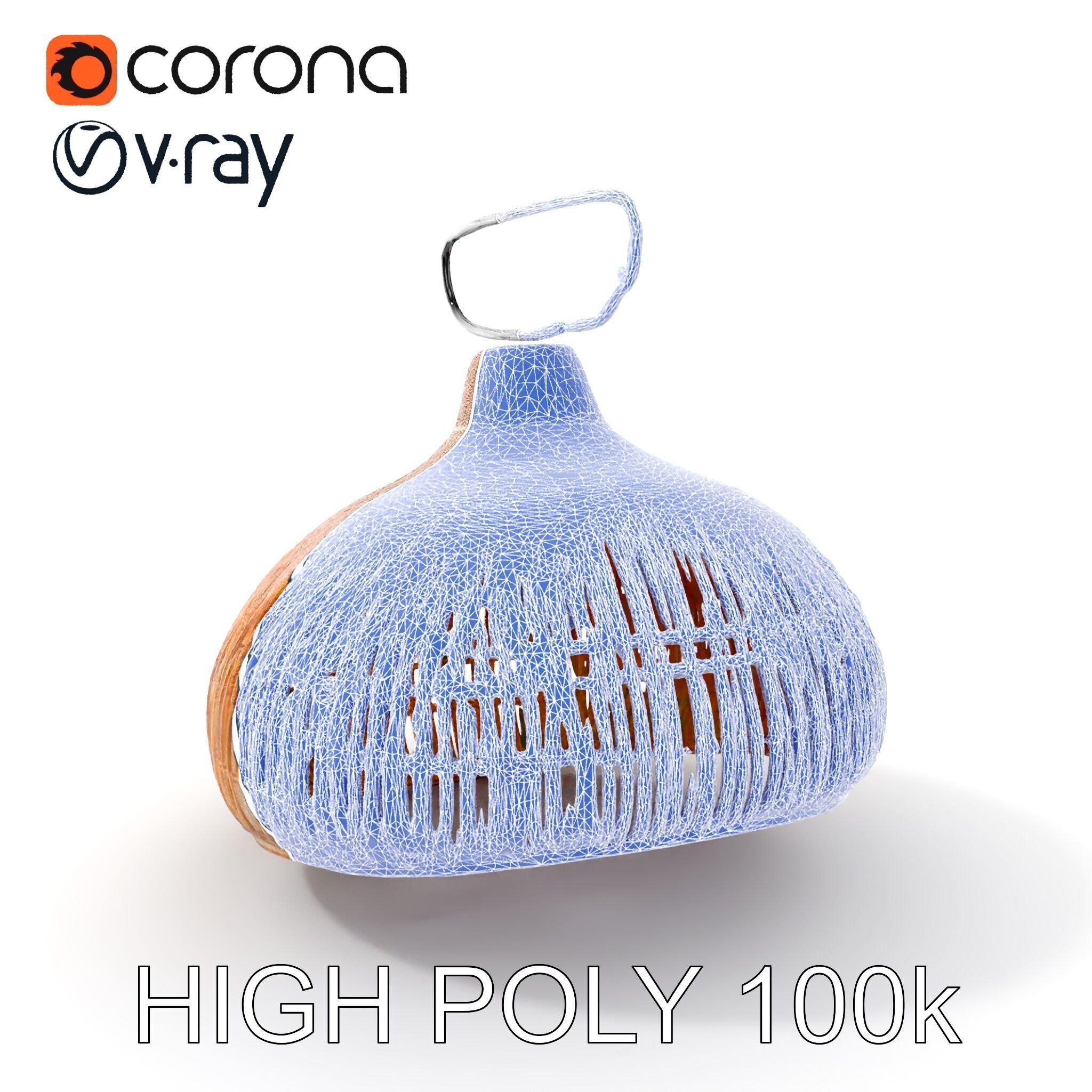 Wicker Pendant Lamp Model Pack with Detailed Textures Low-poly 3D model_23