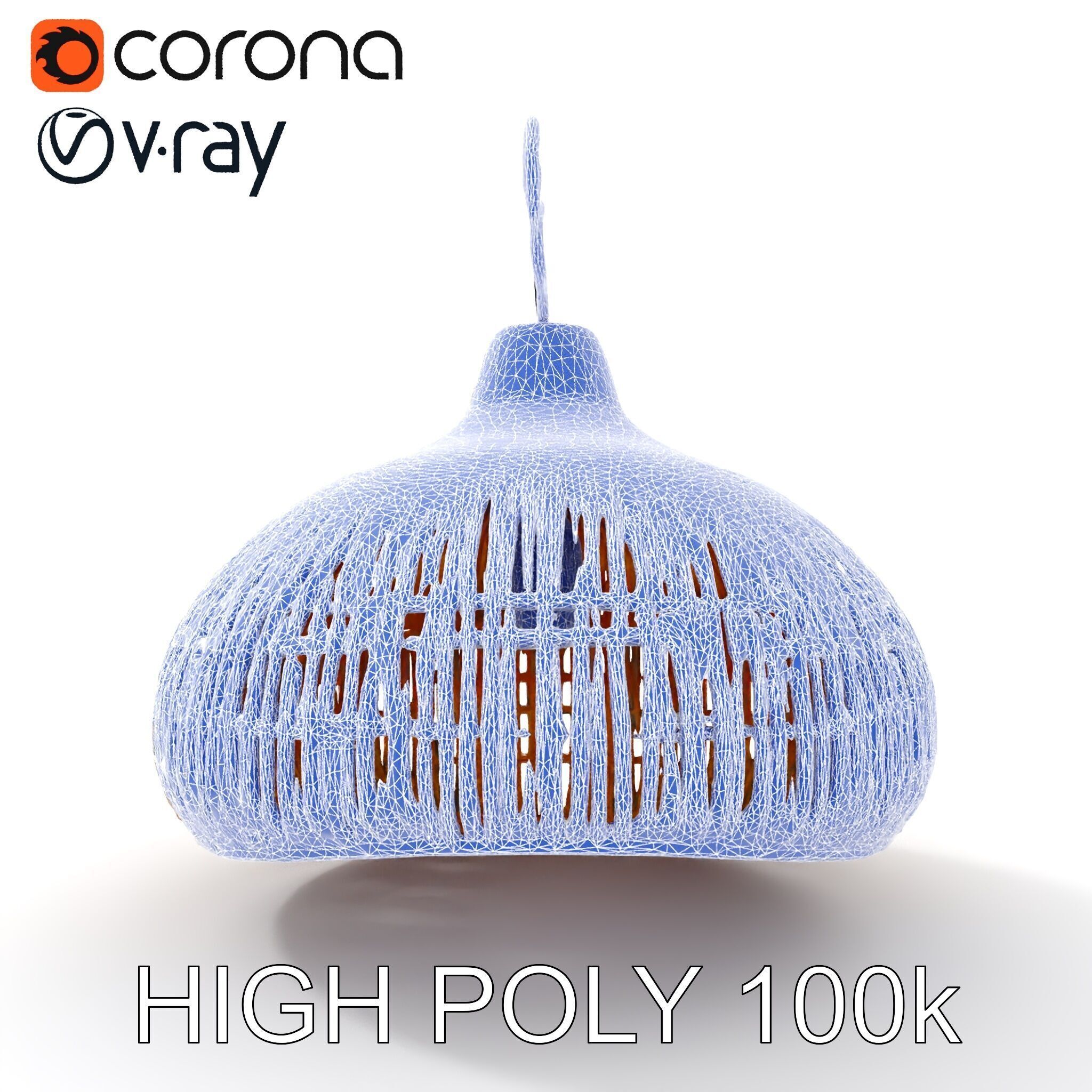 Wicker Pendant Lamp Model Pack with Detailed Textures Low-poly 3D model_32