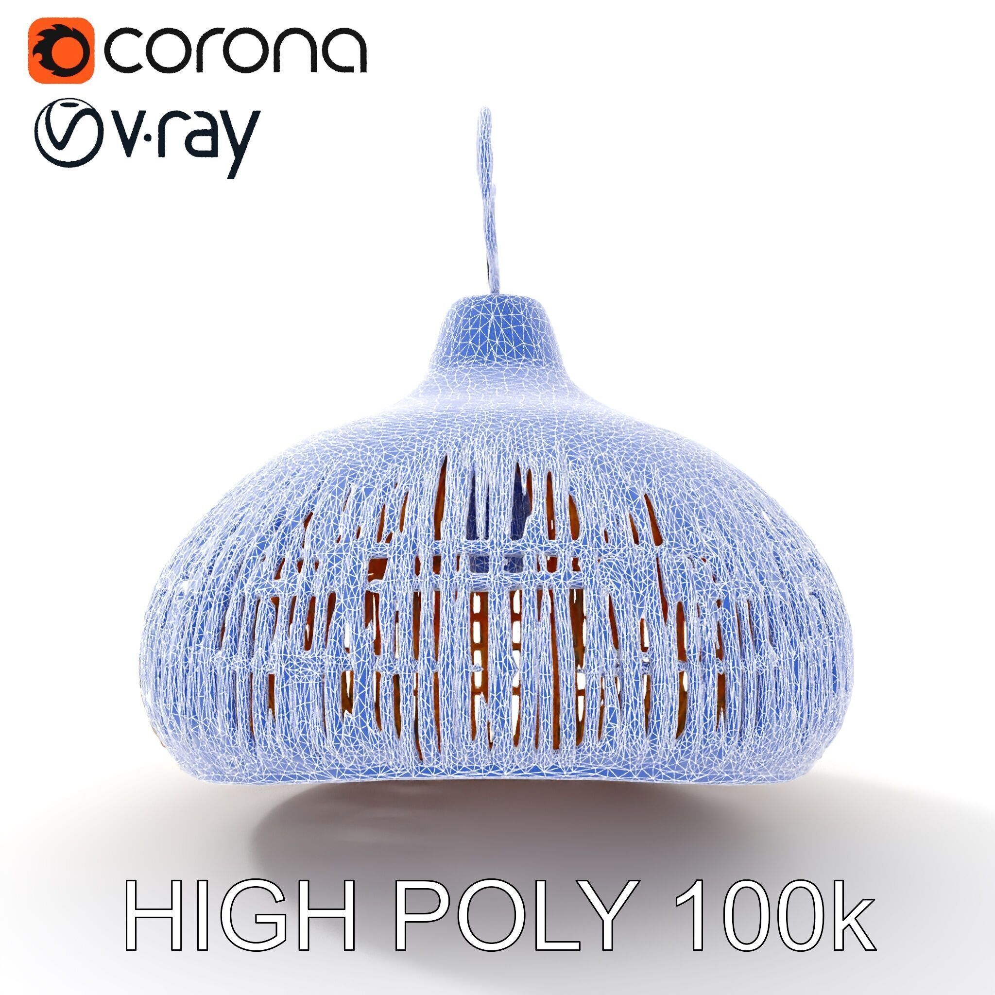 Wicker Pendant Lamp Model Pack with Detailed Textures Low-poly 3D model_36