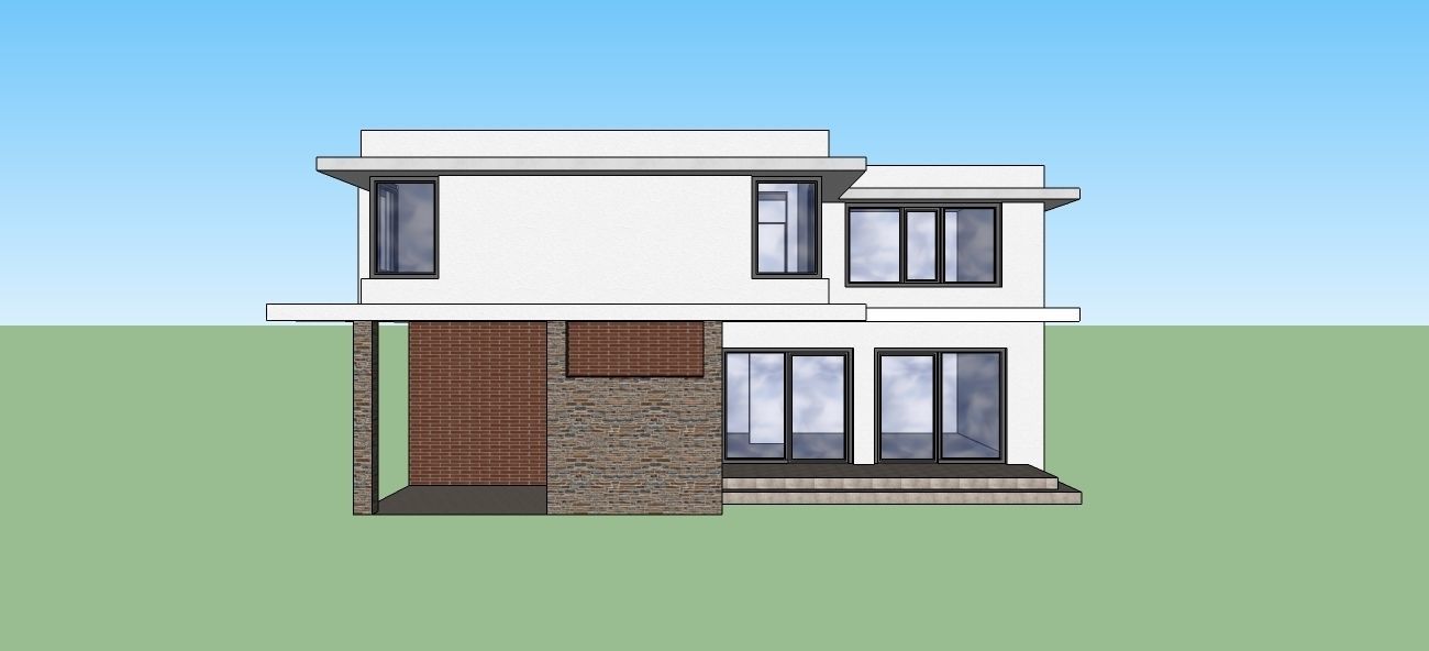 House with two stories and balcony Free low-poly 3D model_2