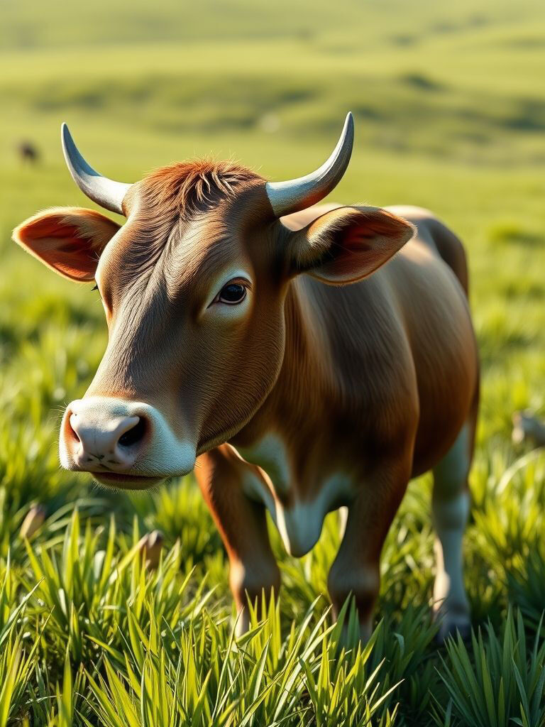 A STANLING BROWN COW FACING FORWARD 3D print model_4