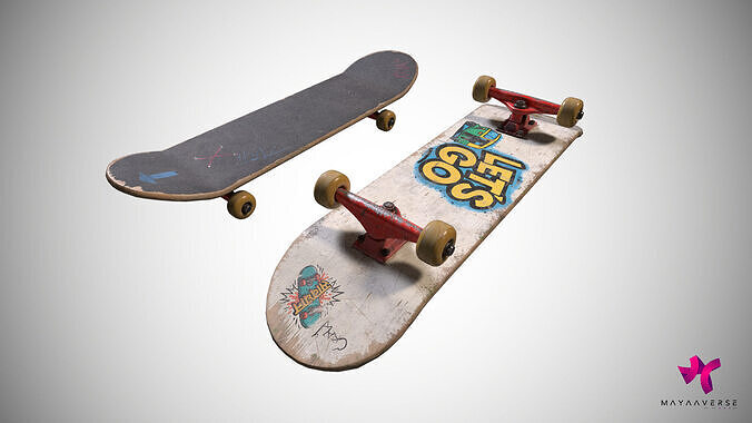 Skateboard Low-poly 3D model