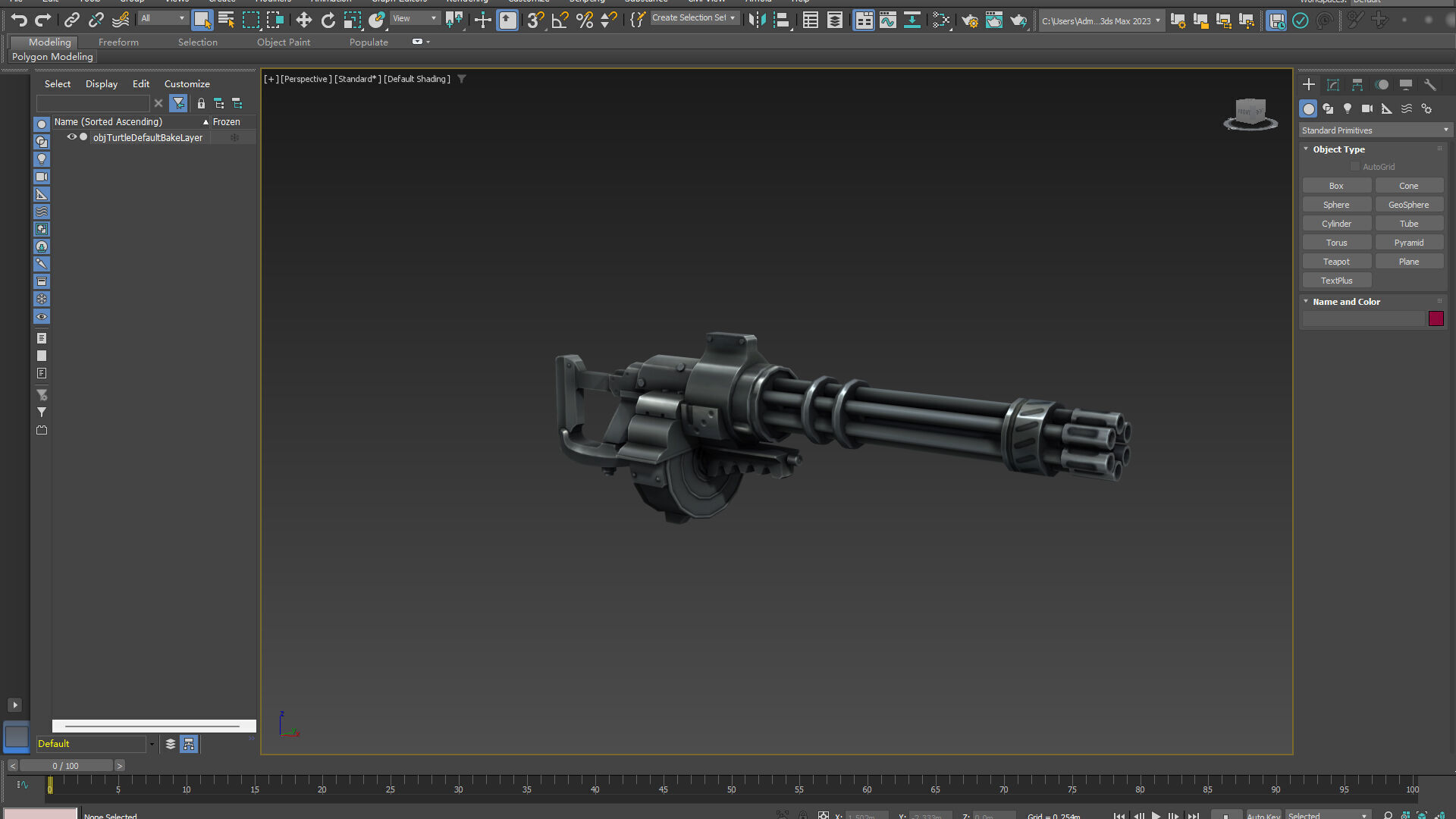 EVA Gatling gun hand-painted low poly Low-poly 3D model_11