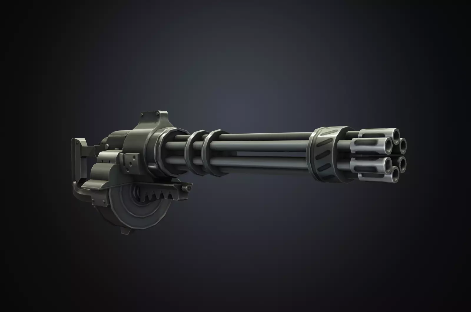 EVA Gatling gun hand-painted low poly Low-poly 3D model_0