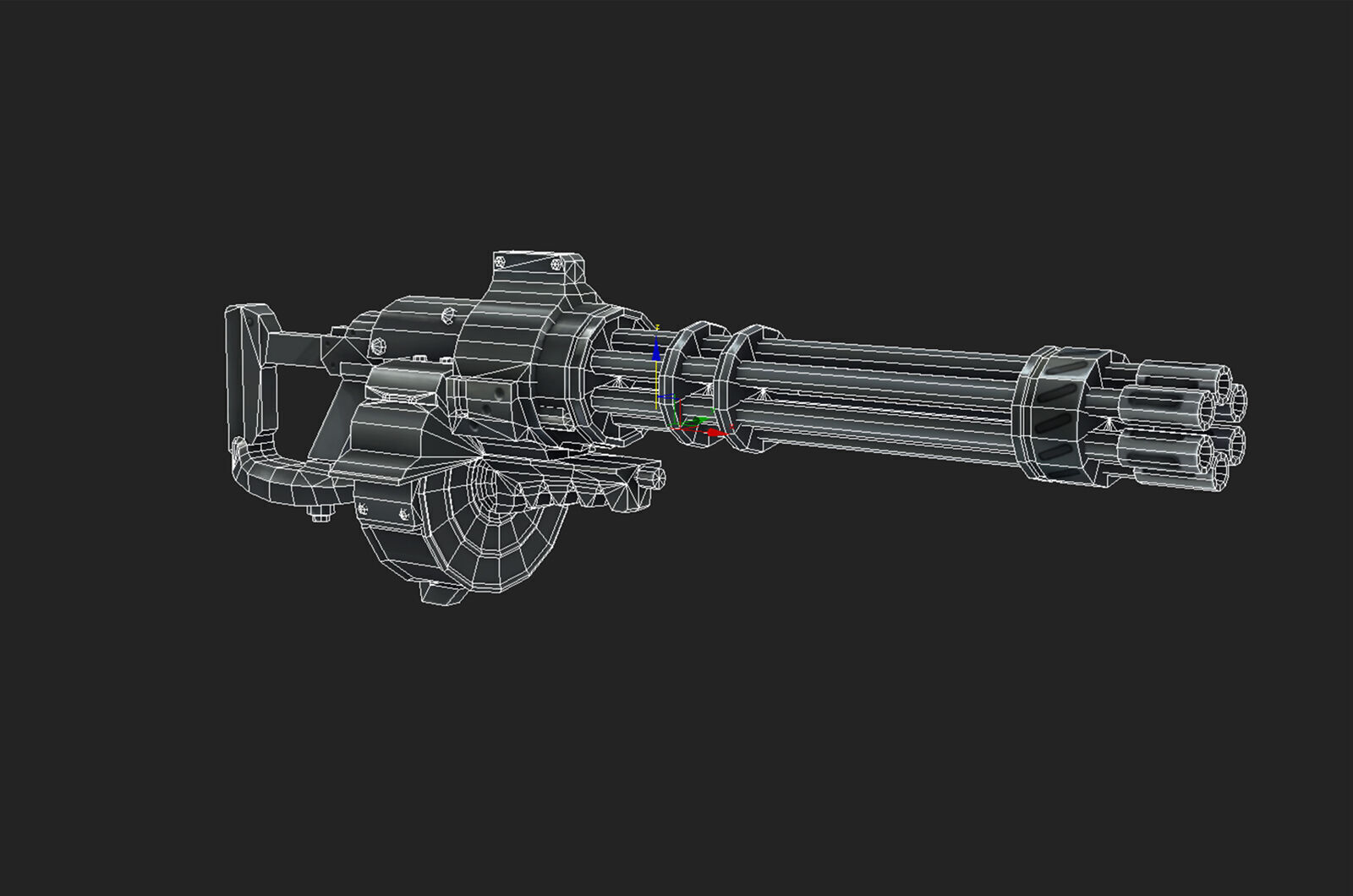 EVA Gatling gun hand-painted low poly Low-poly 3D model_6