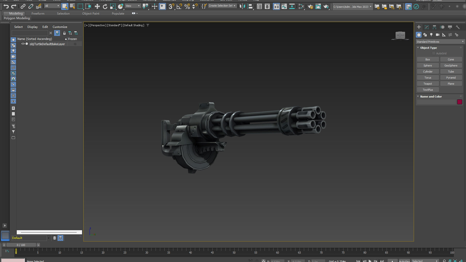 EVA Gatling gun hand-painted low poly Low-poly 3D model_9